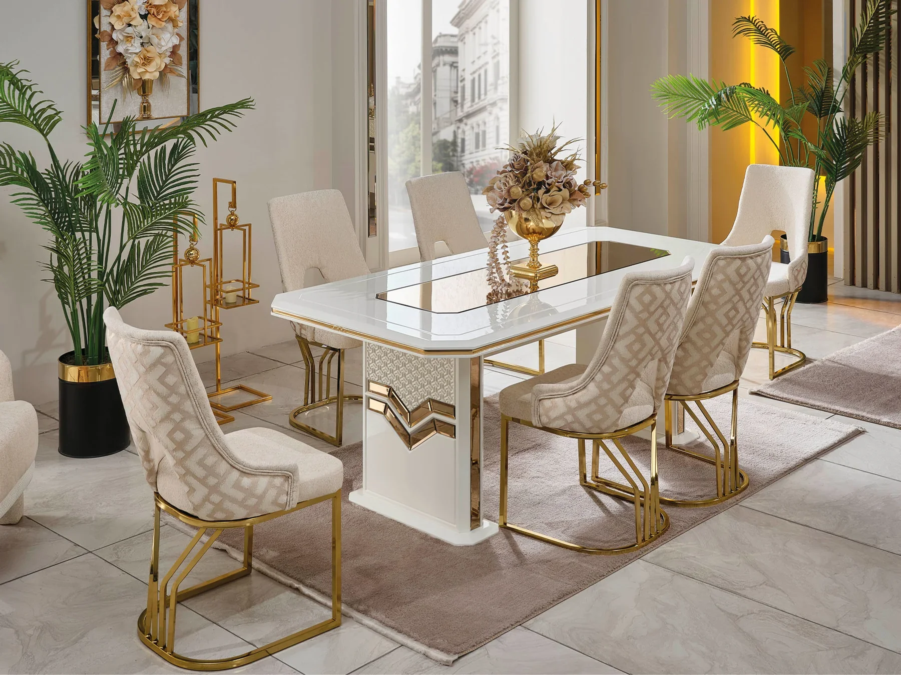 Zen Dining Table with 6 Chairs