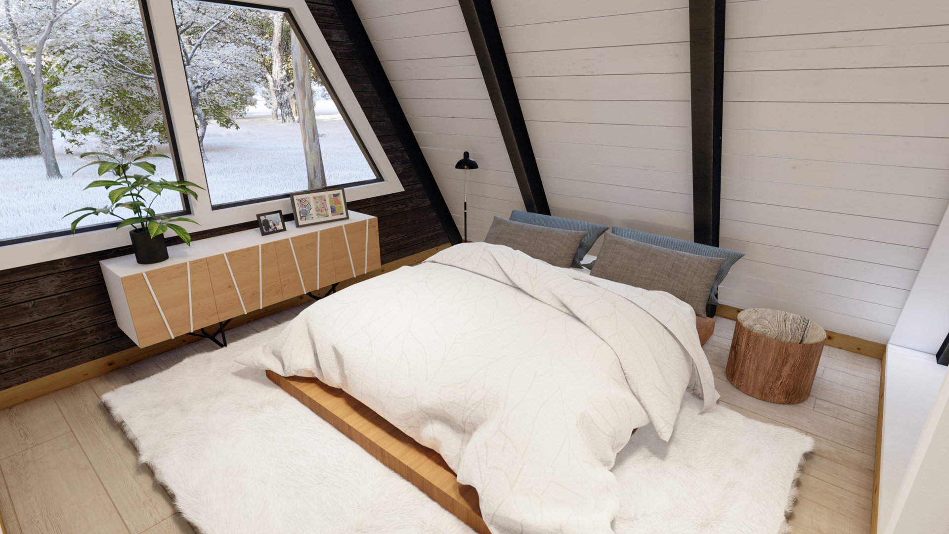 7x10 Meters A Frame House bedroom design idea.jpg