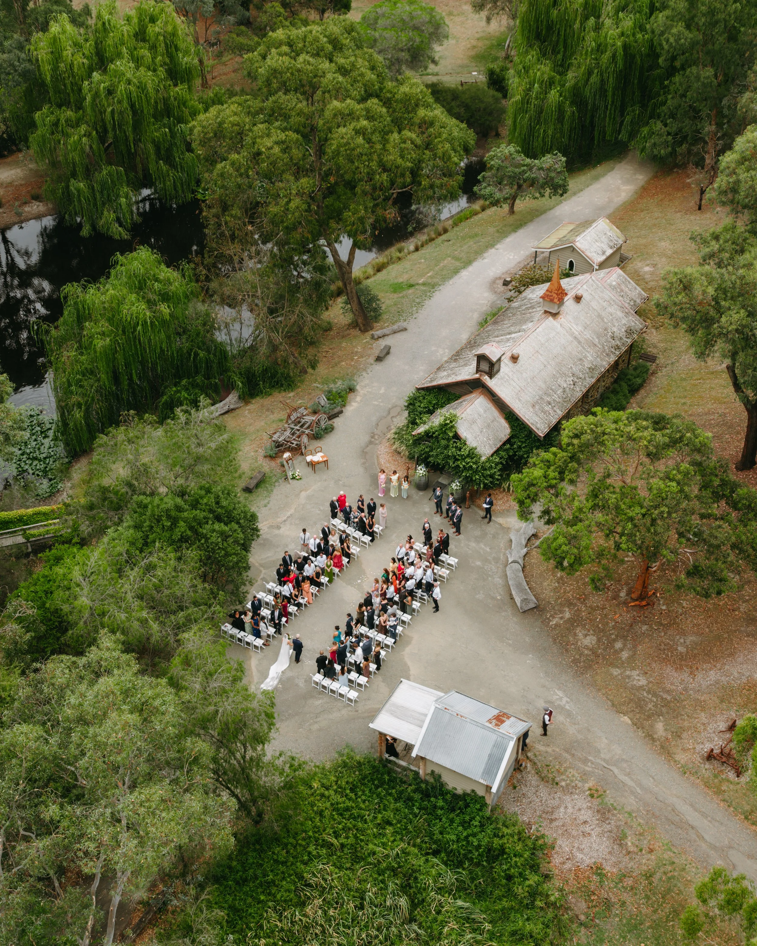 Rustic chapel gardens outdoor ceremony in the Yarra Valley