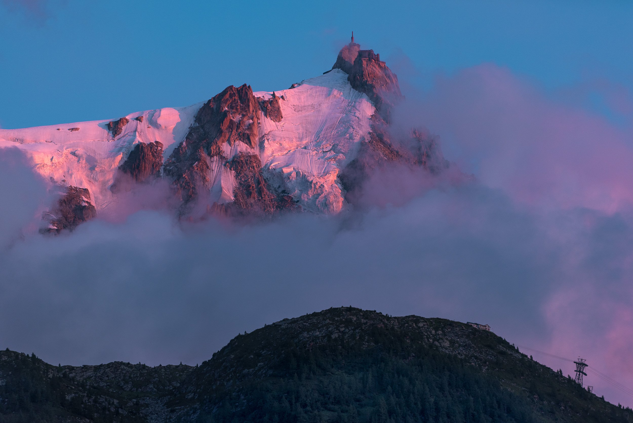 Aiguille du Midi north face and summit station