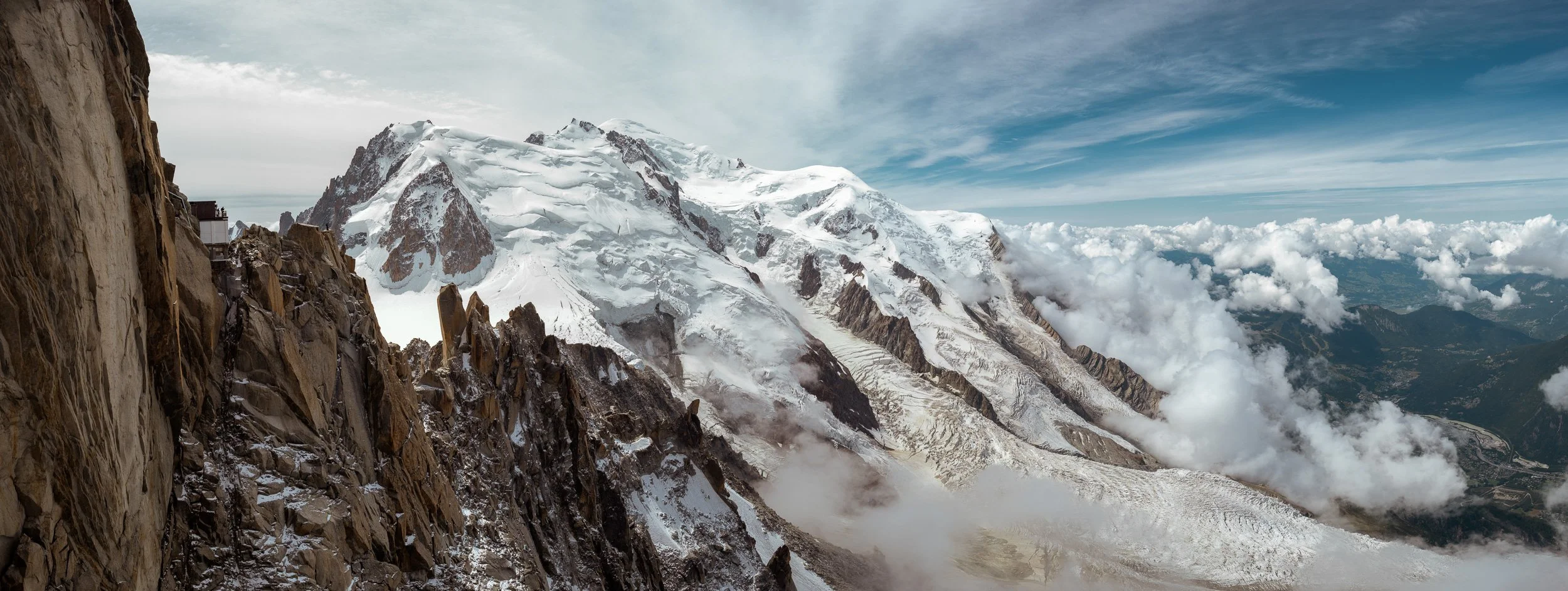 Mont Blanc and Bossons Glacier
