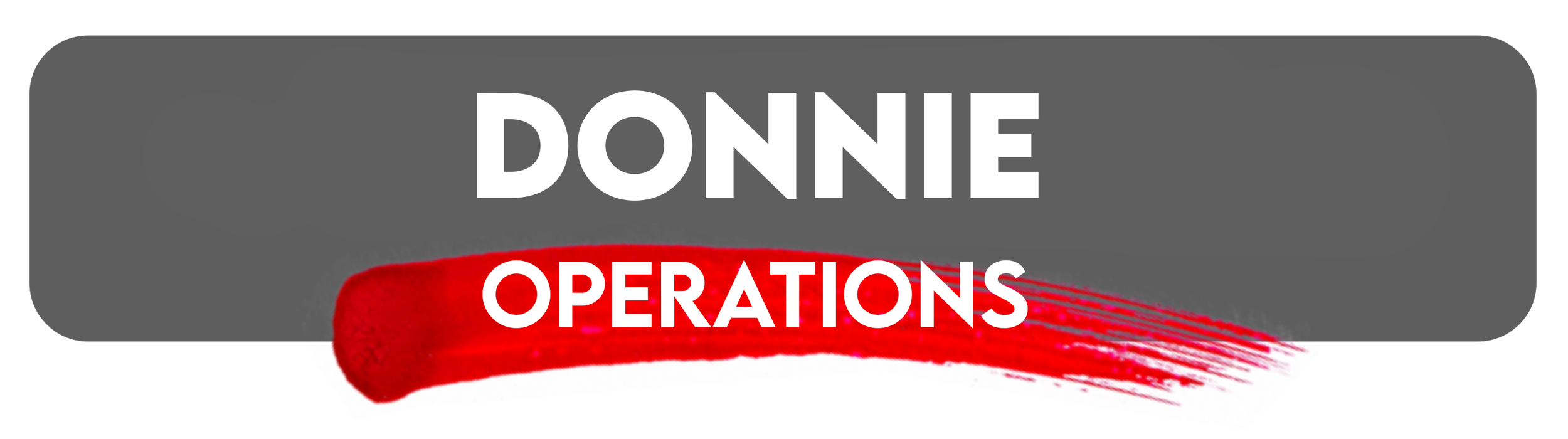 A gray button with the text 'DONNE OPERATIONS' in white and red letters and a red brushstroke underneath the text.