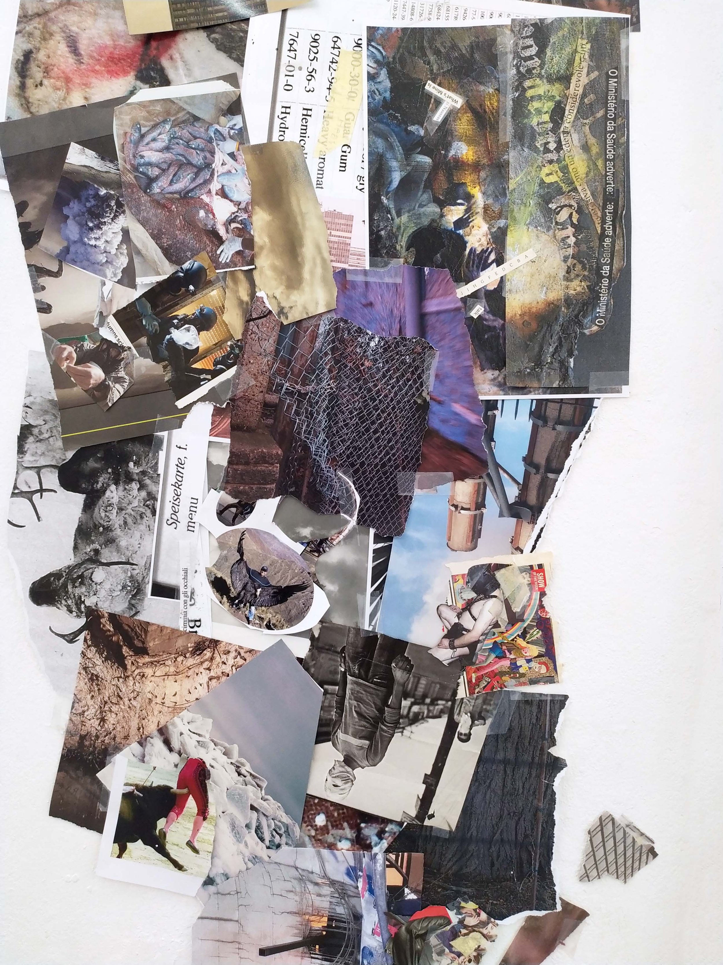 Collage installation detail, installation view at Ortloff, Leipzig, 2020