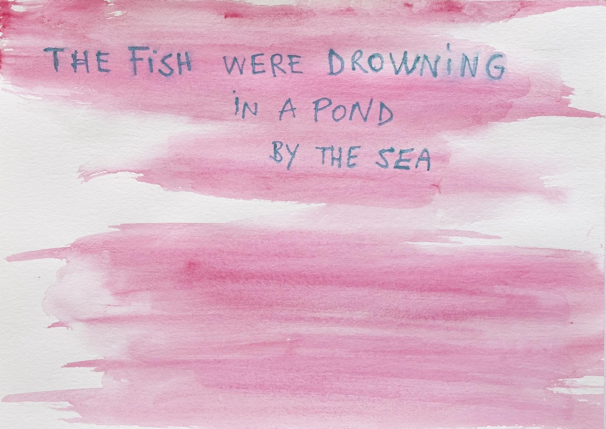 The Fish Were Drowning, watercolour pencils on 450 gr paper, 18 x 24 cm, 2021