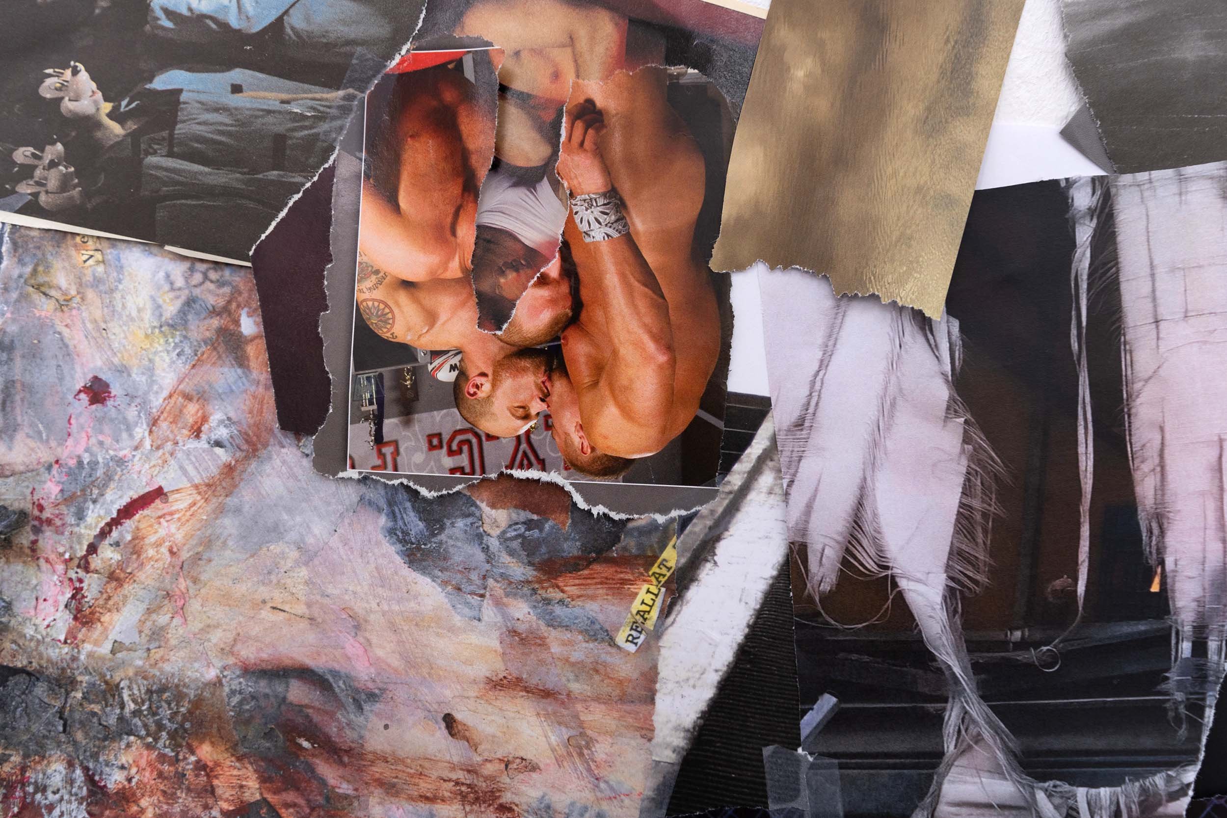 Collage installation detail, installation view at Ortloff, Leipzig, 2020