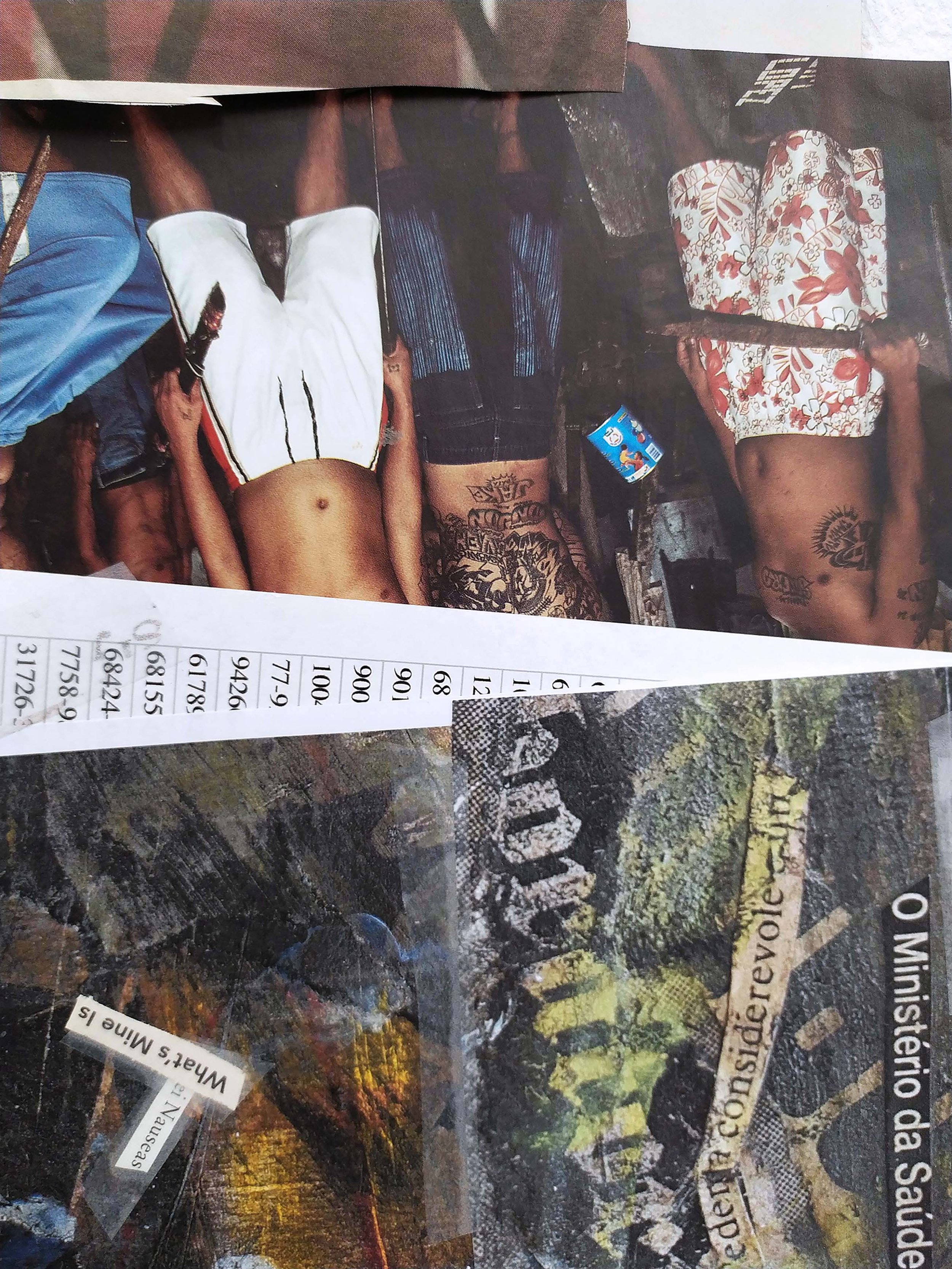 Collage installation detail, installation view at Ortloff, Leipzig, 2020