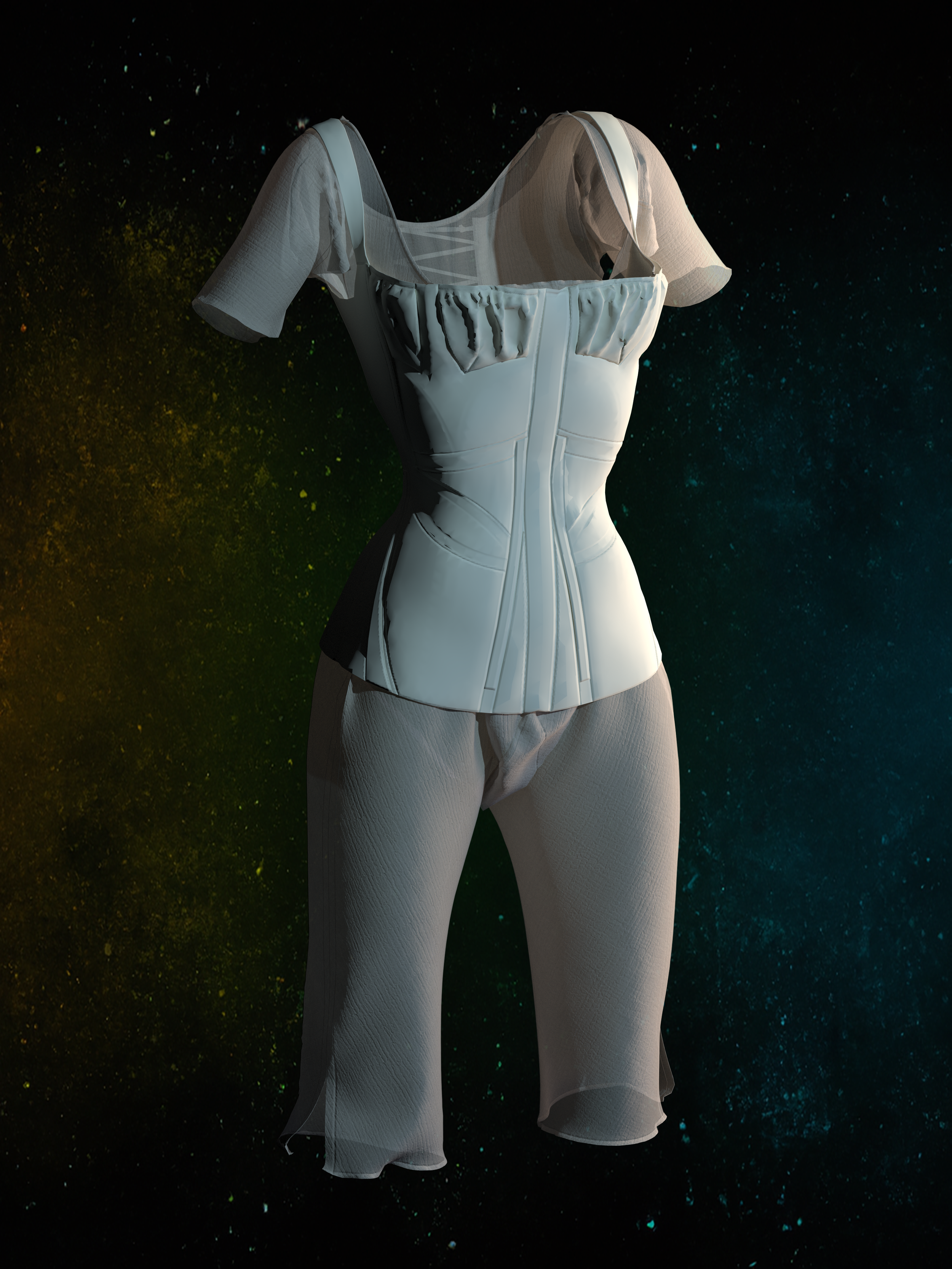 digital 3d replica of historical garment from 1800s