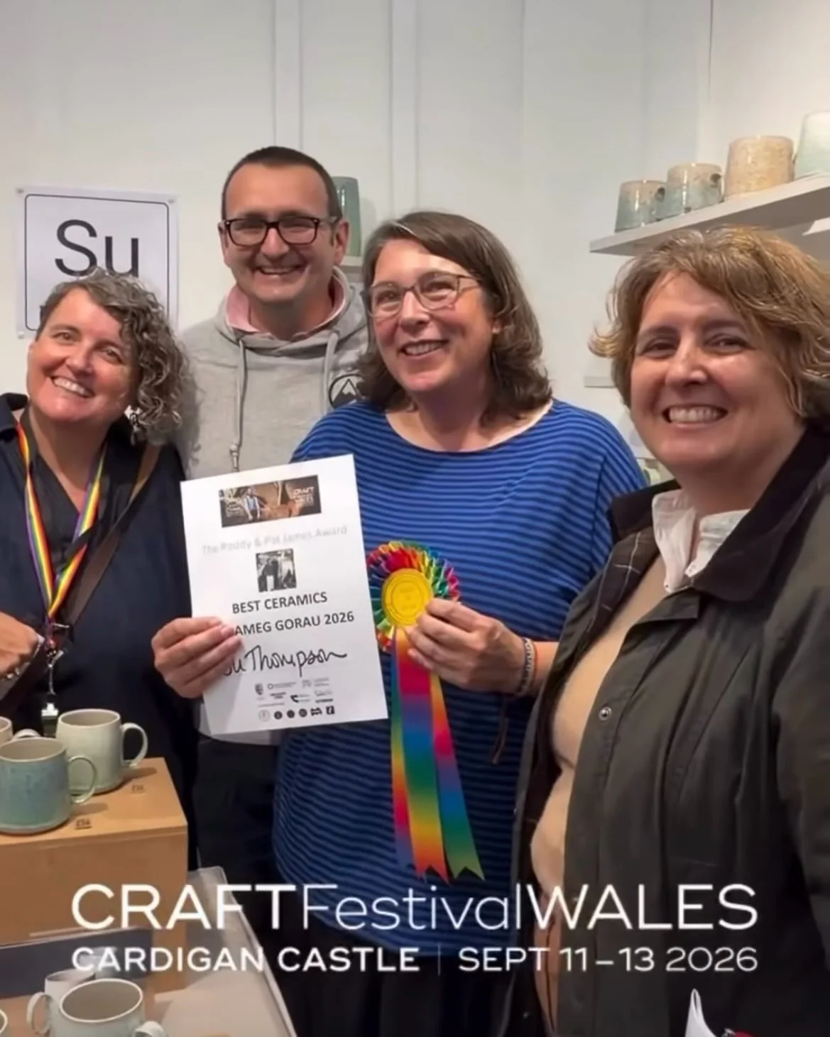 What a wonderful surprise and honour to be best in show for The Roddy and Pat James Award for Best Ceramics 2026 @craftfestival Wales. 

Thank you so much to Sarah, Susan and Lloyd. X

First image by @thesocialkudos