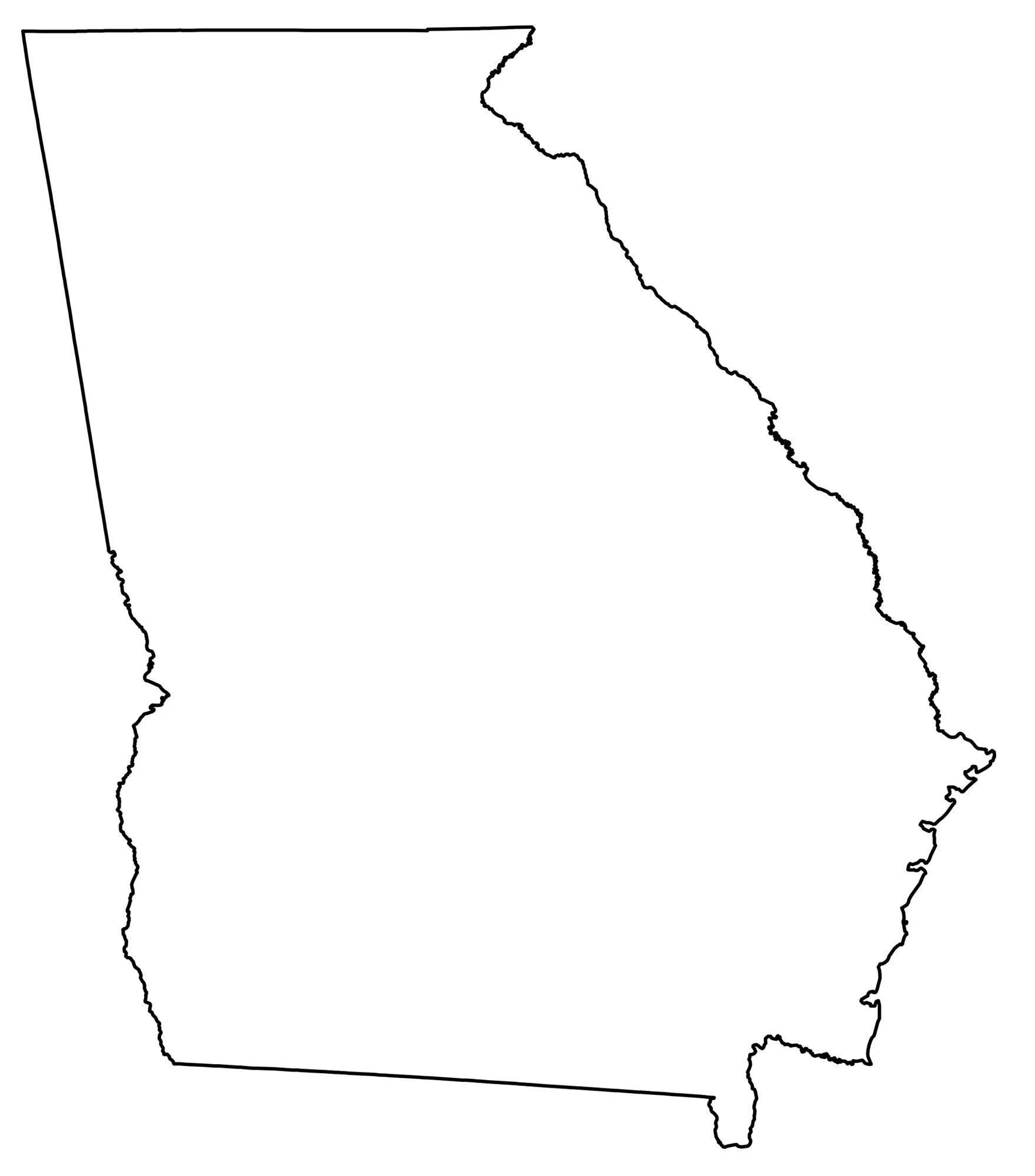 black and white outline of the state of Georgia