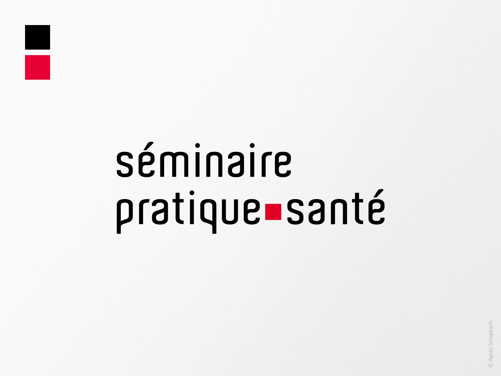 Modernisation du logo Séminaire Pratique-Santé, le rendez-vous annuel des acteurs clefs du système de santé en Suisse latine.