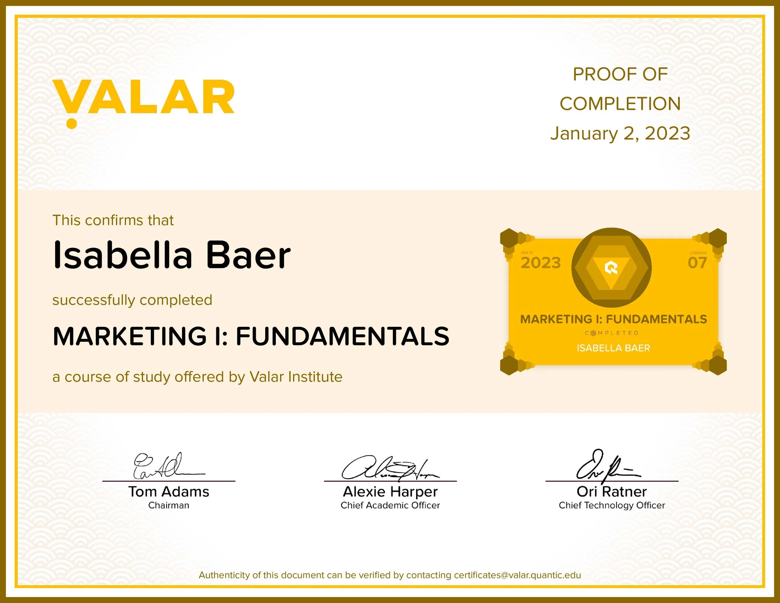 Marketing I: Fundamentals