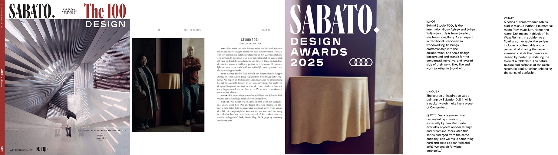 Sabato Oct 2025, The 100 Design Award - DUK series