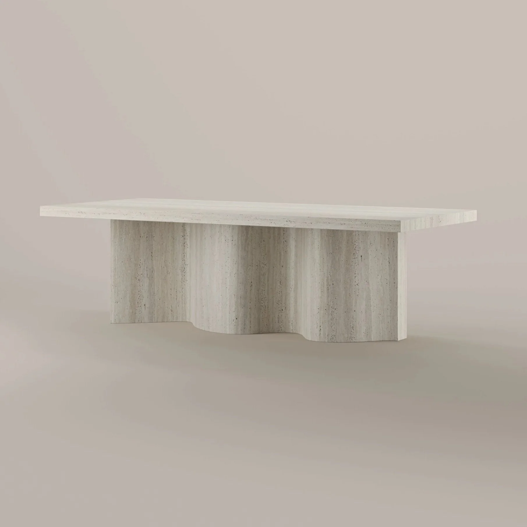 CADENCE TRAVERTINE SCULPTURAL DINING TABLE