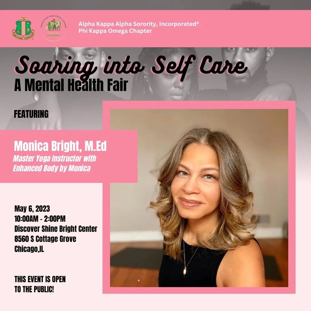 Join Monica Bright, M. Ed @monicacbright and Phi Kappa Omega Chapter as we&nbsp;Soar into Self Care: A Mental Health Fair!&nbsp;We will discuss important issues pertaining to mental health, including coping with trauma, suicide prevention, and how to