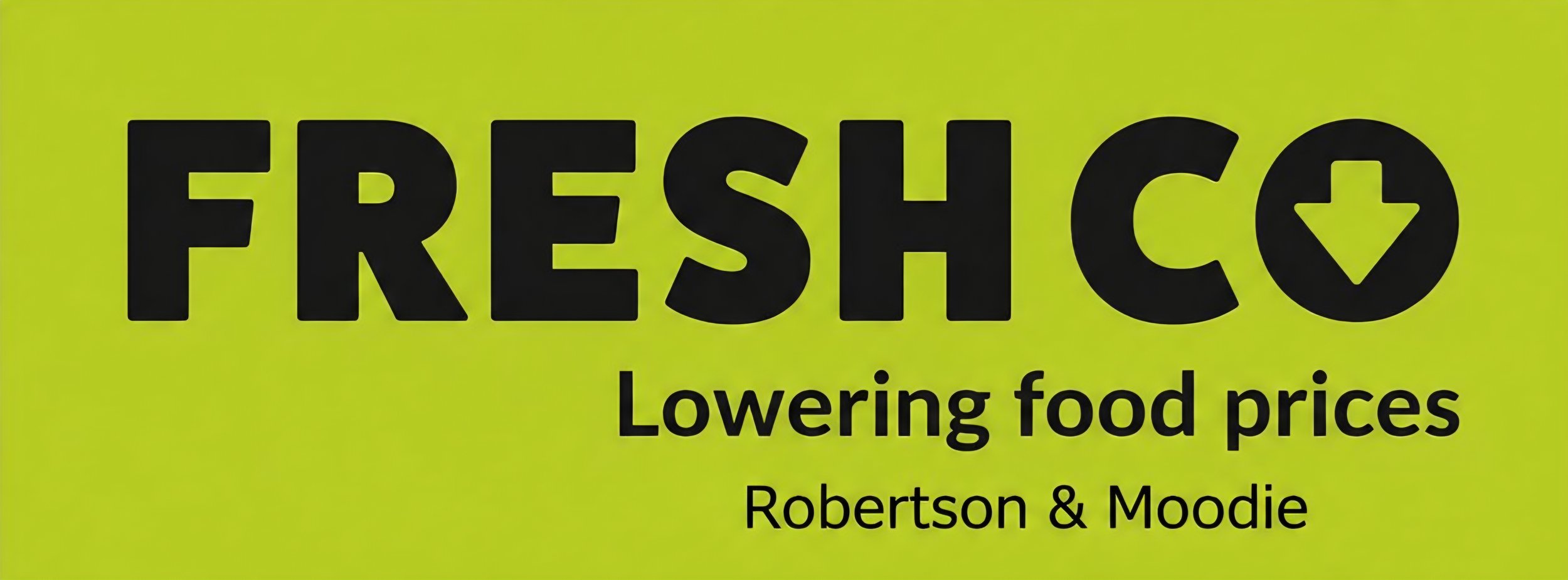 Logo of Fresh CO grocery store, the Bells Corner's location at Robertson & Moodie
