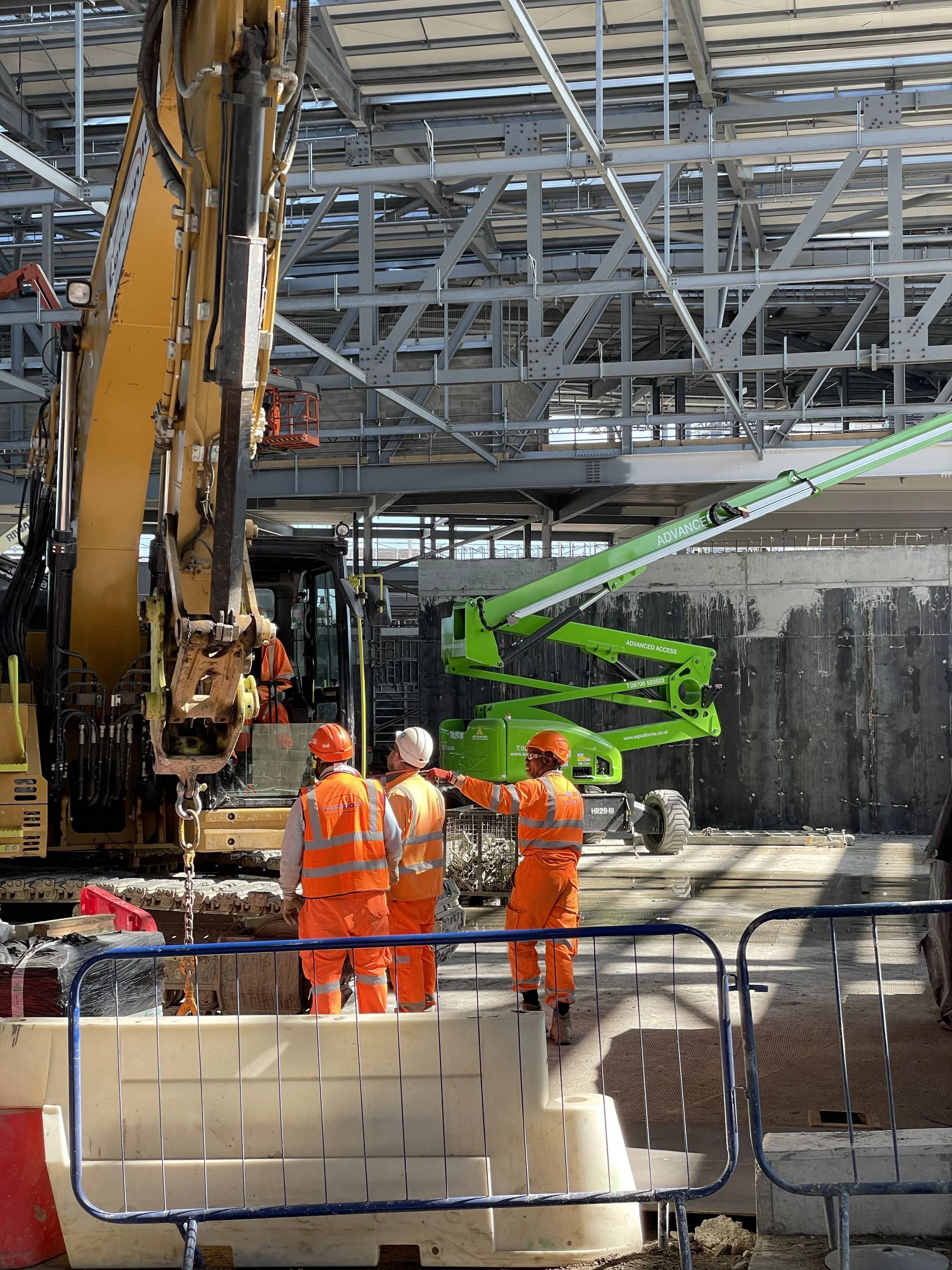 Construction photograph showing progress on the North London Heat and Power Project site