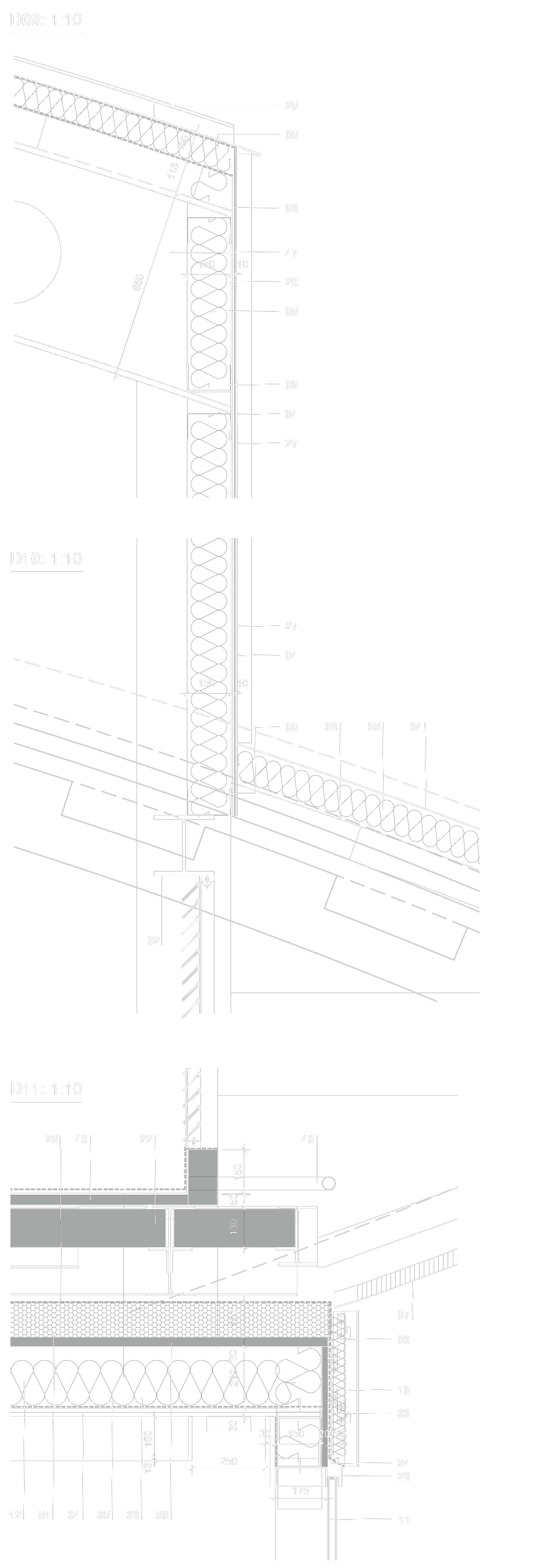 1:10 construction details showing the proposed roof and building envelope of the RIU Hotel in London