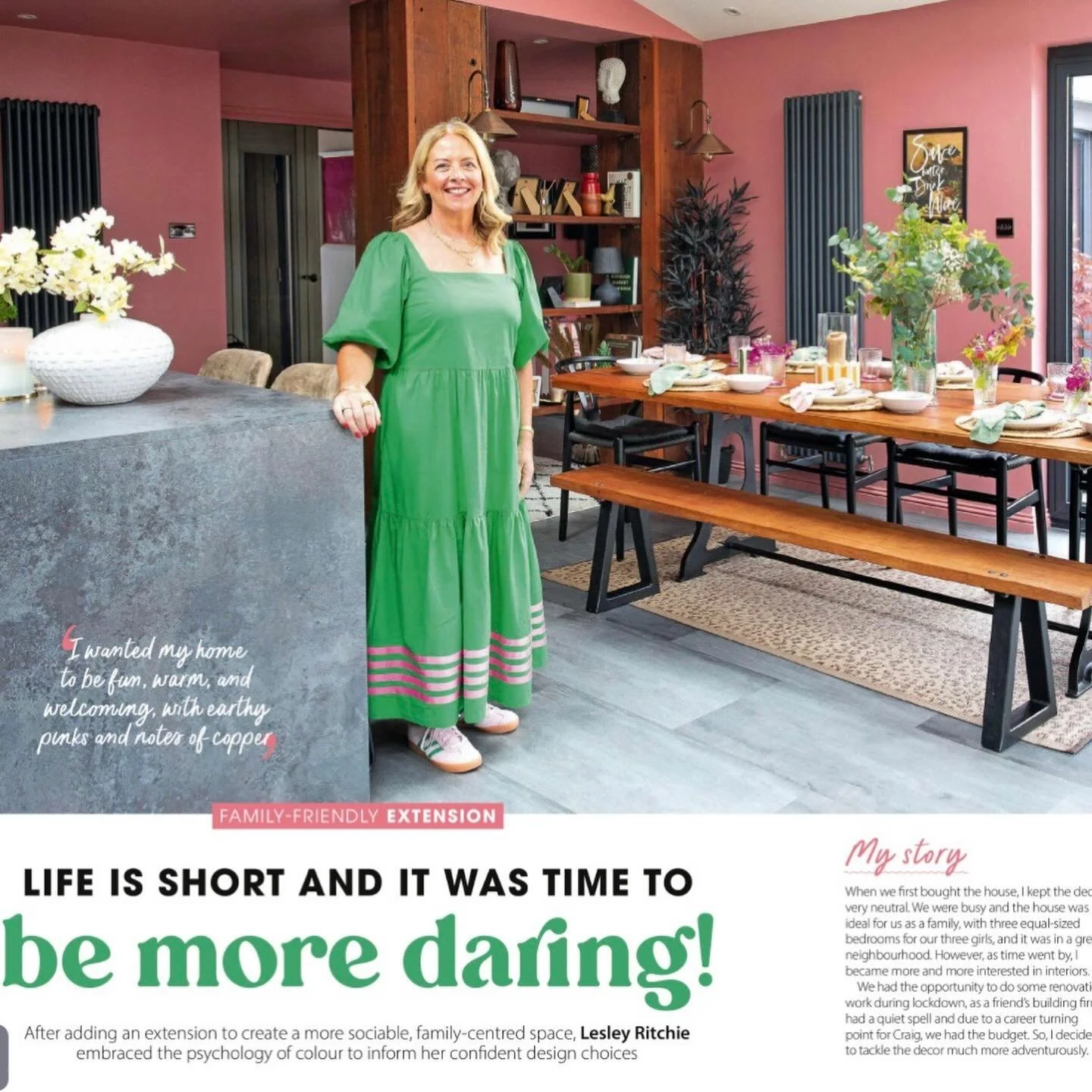 Fantastic to see this gorgeous feature published in @homestylemaguk about @my_colourfulscottish_home Spending the day with Lesley was so life enhancing - I now understand that leopard print IS a neutral, there really IS a sign for everything, and ren