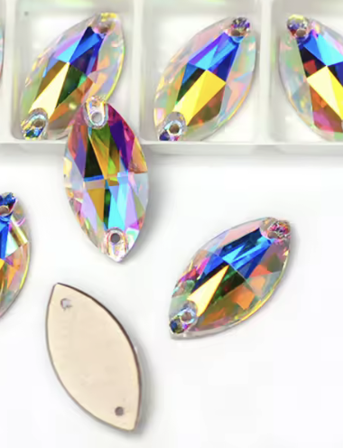 Crystal AB Navette (large) 15x32