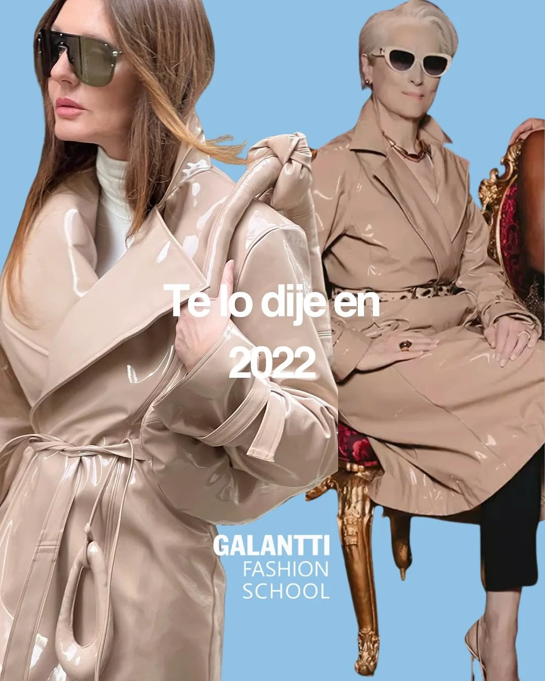 Corr&iacute;a el invierno 2022 y este fue uno de sus estilismos (dise&ntilde;ado por ella misma).

Tres a&ntilde;os despu&eacute;s, el domingo la vemos a Meryl Streep con este trench coat que pertenece a la colecci&oacute;n AW 2025 de Dolce Gabbana.
