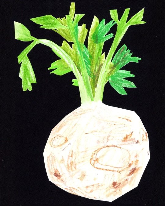 mashed celeriac + roasted garlic