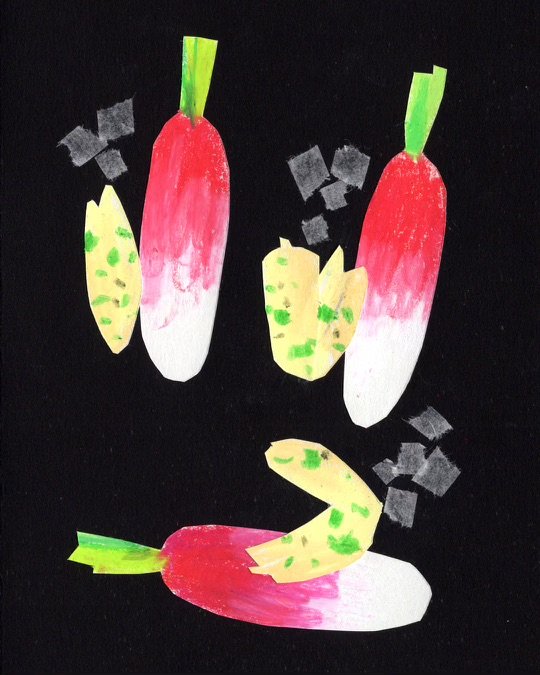 radish + garlic scape butter + sea salt