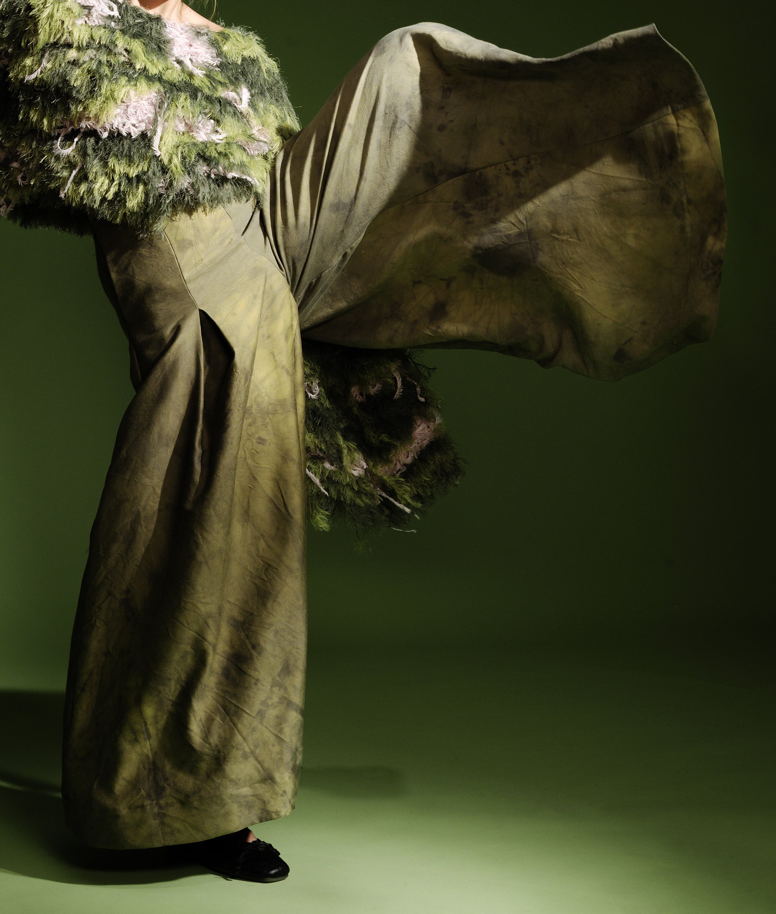 Silk Dobby Pant. Myrobalan, Marigold, and Iron.