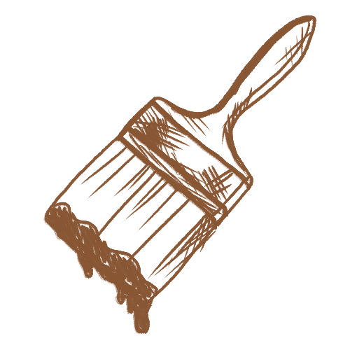 Sketch of paint brush.