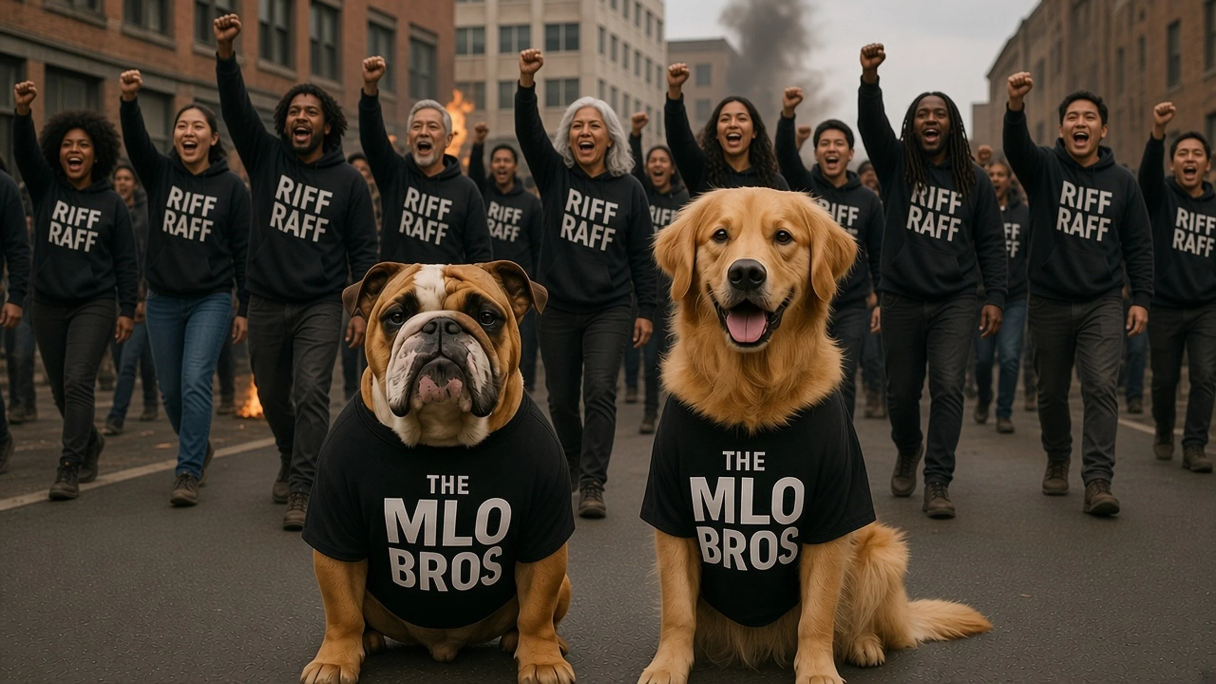 The MLO Bros podcast bulldog mascots