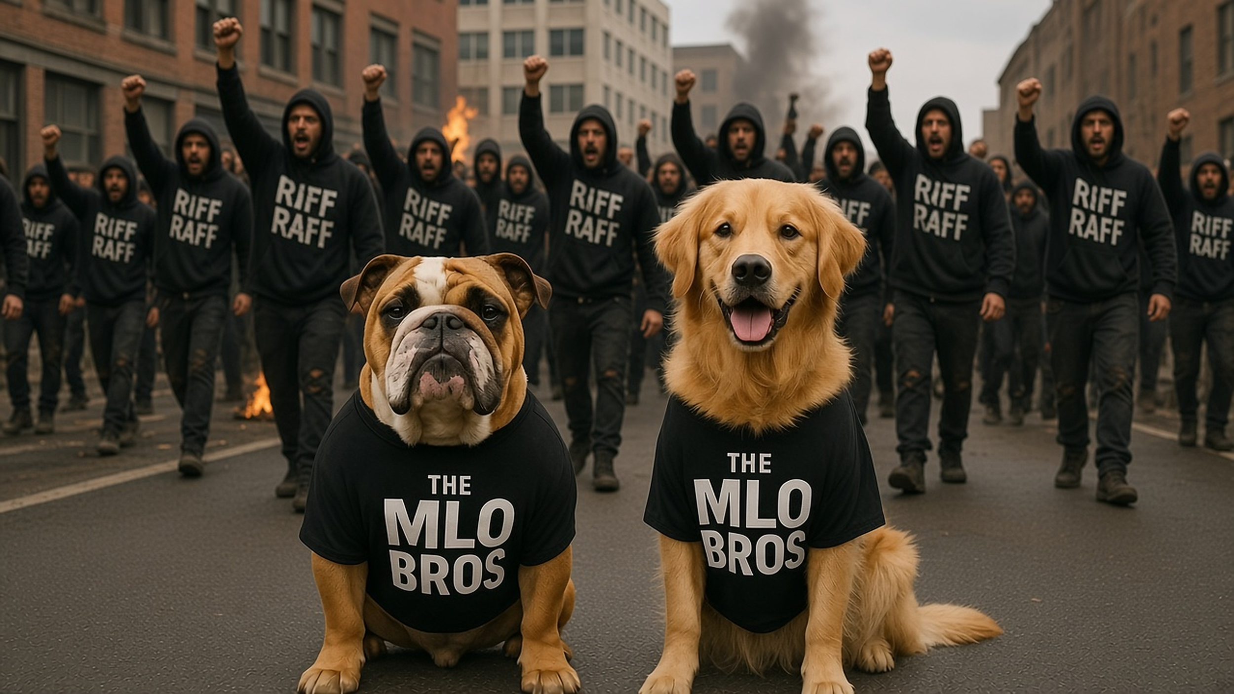 The MLO Bros podcast bulldog mascots