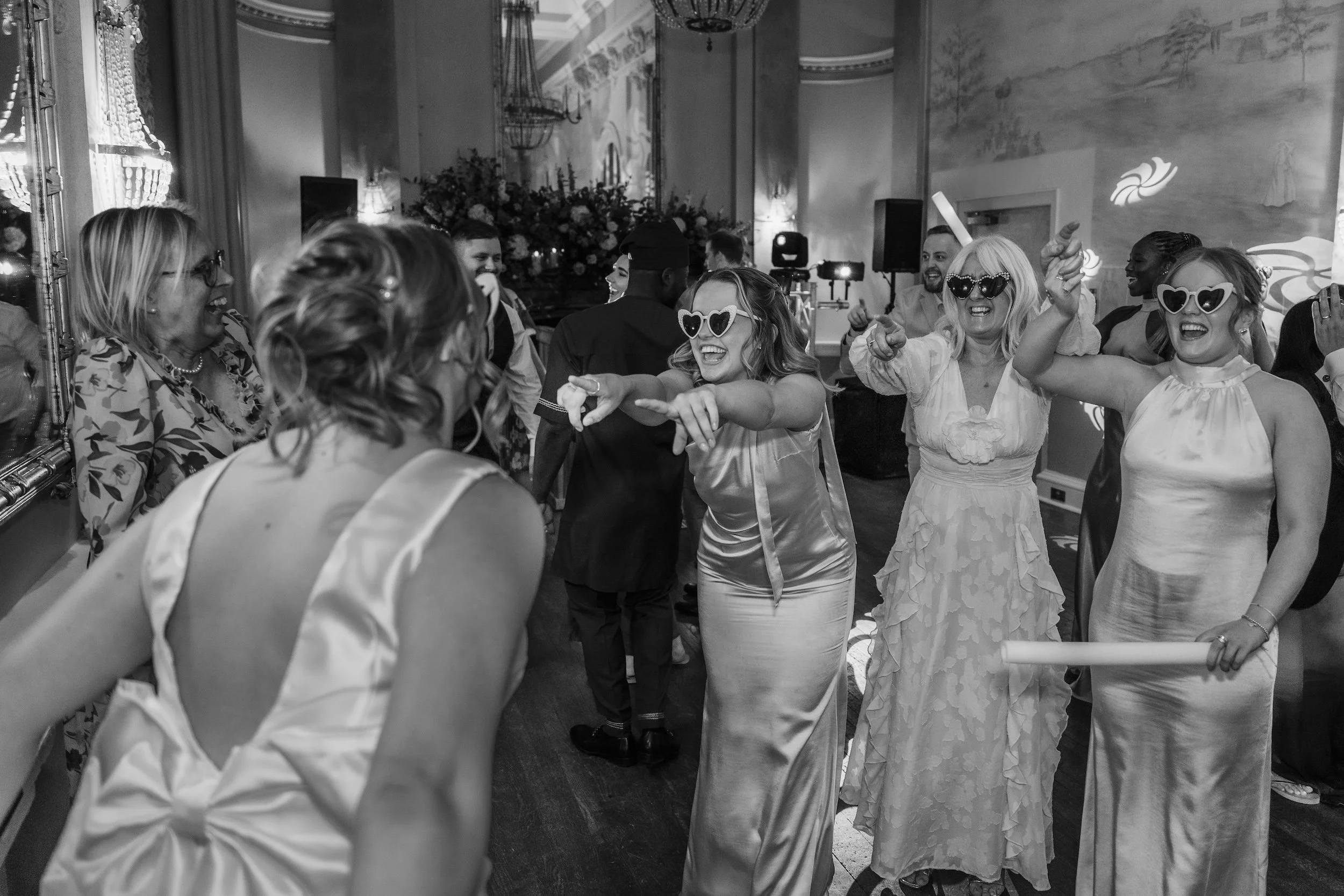 Bride and Bridesmaids dancefloor Danesfield House Wedding.jpg