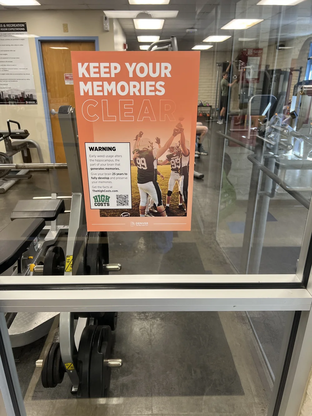 Prevention message on a school window