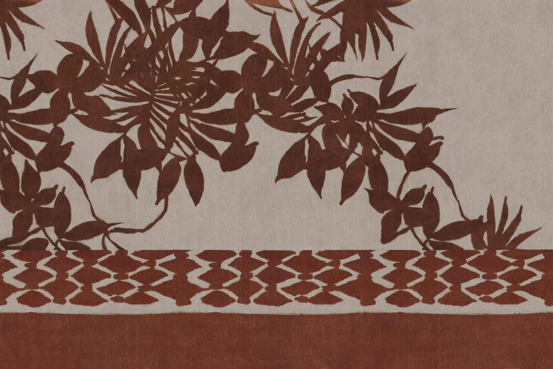 Red floral wall art pattern