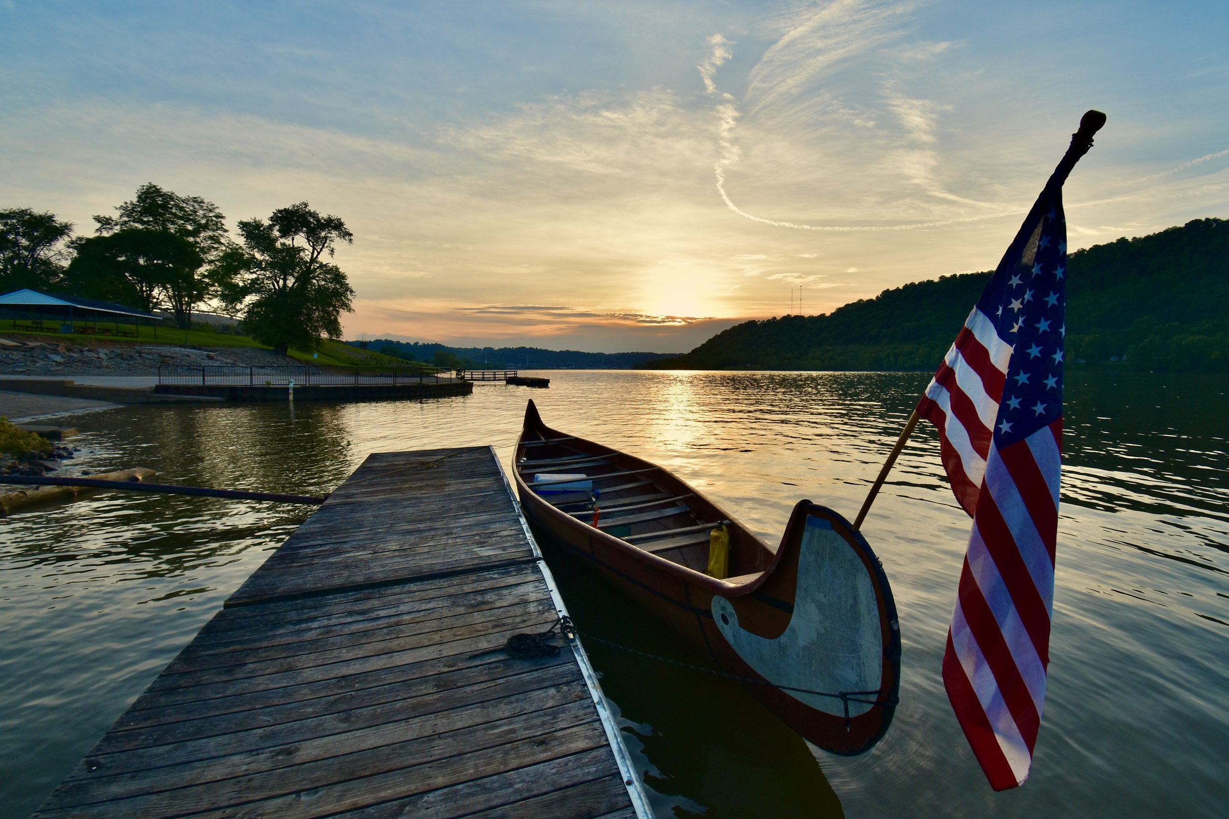 Empty voyageur canoe at sunset - Photo by Susan Griffen Ward(1).jpg