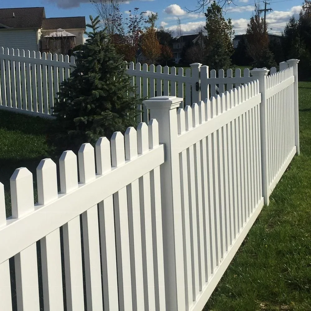 White Vinyl Picket Fence Contemporary