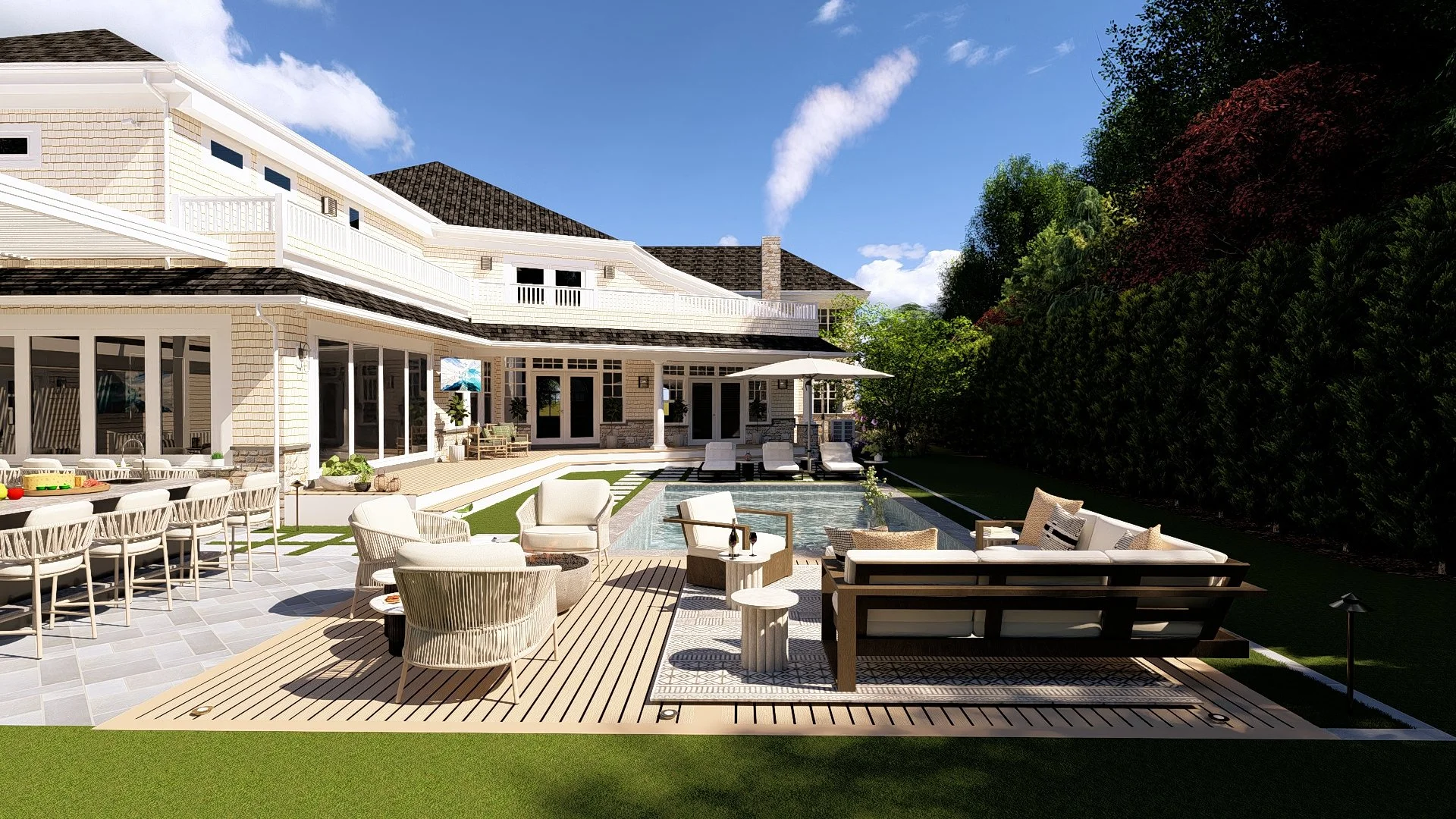 Pool, Pergola & Patio, Outdoor Kitchen, Driveway, Landscaping & Artificial Turf