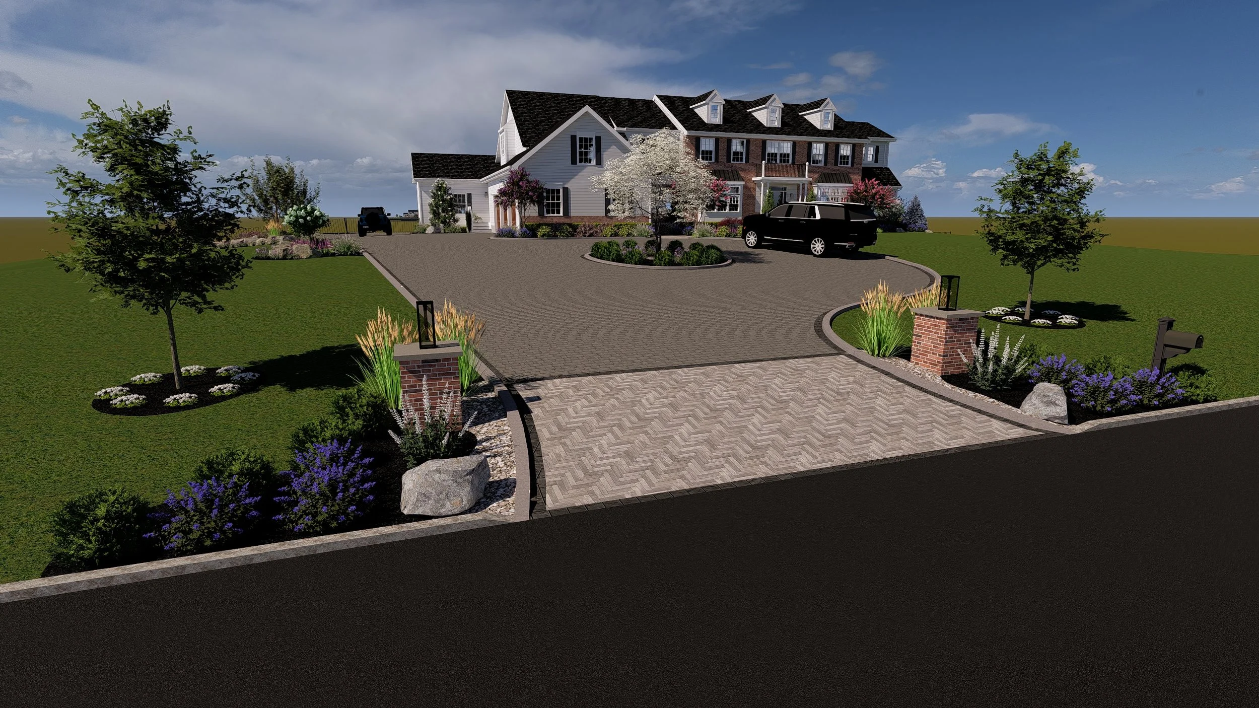 Driveway & Front Walkway, Landscape