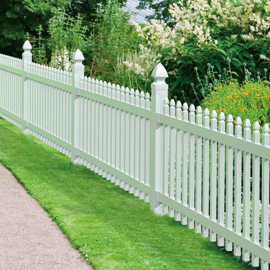 White Vinyl Picket Fence Traditional