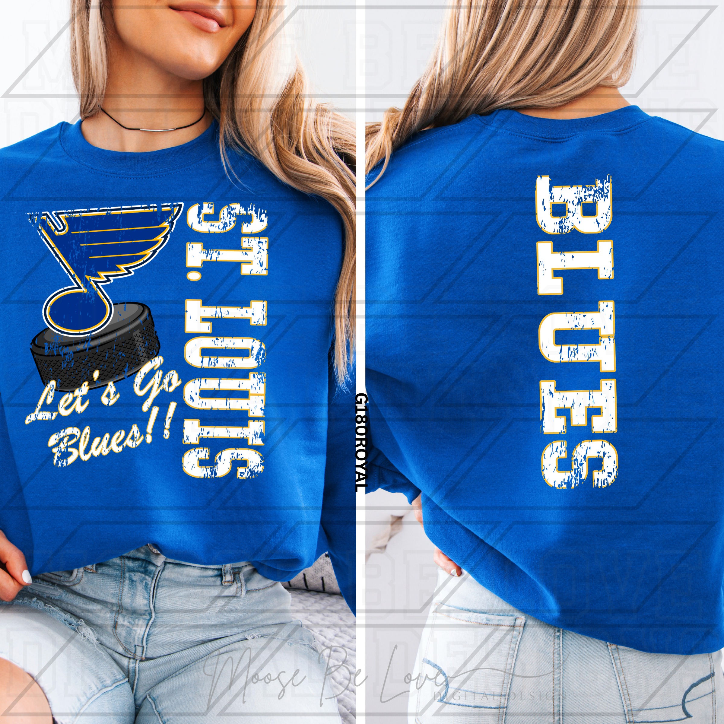 BLUES HOCKEY RETRO MASCOT TYPO BUNDLE