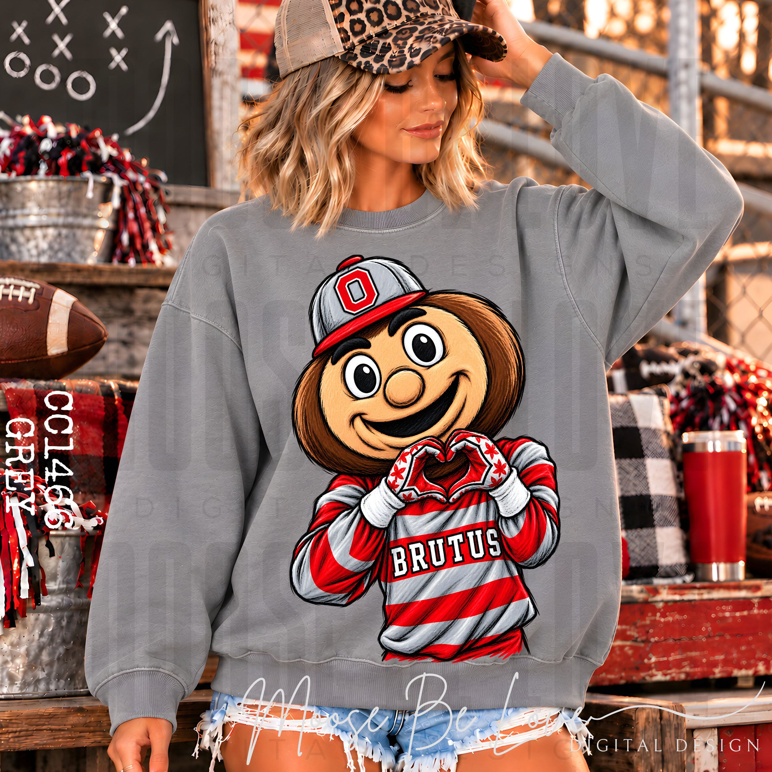 BRUTUS HEART HANDS OVERSIZED MASCOT PNG