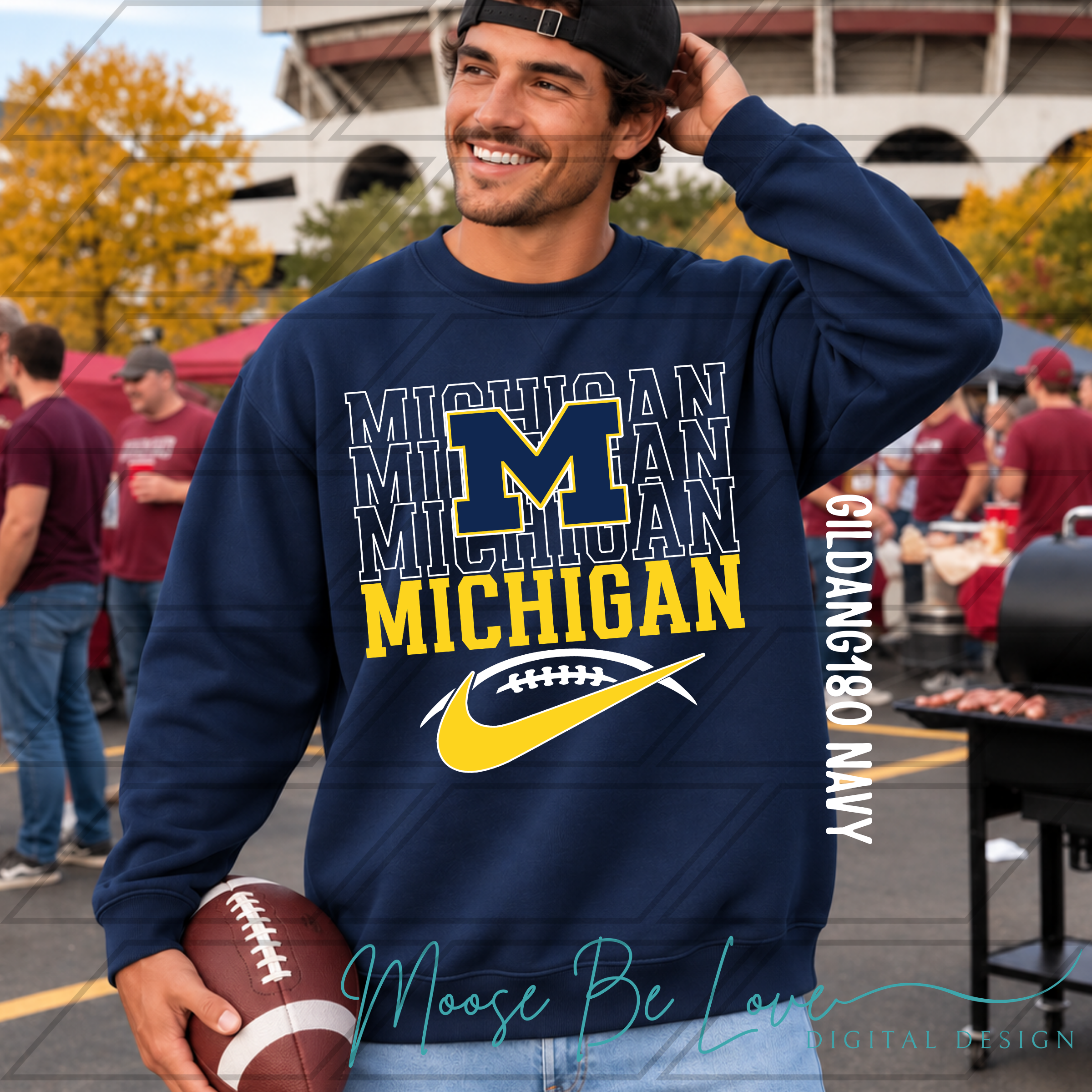 MICHIGAN STACKED SWOOSH PNG