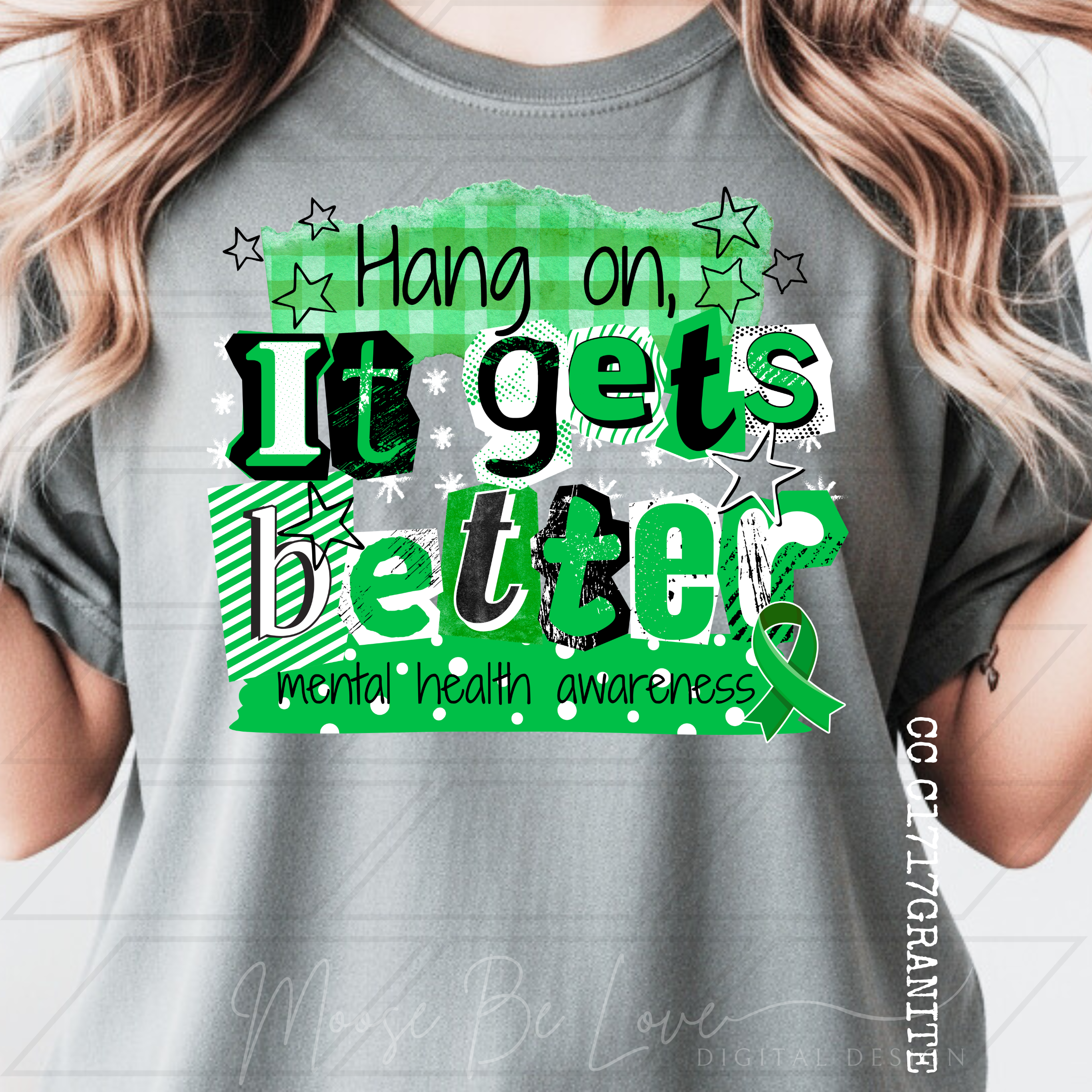 HANG ON IT GETS BETTER MENTAL HEALTH AWARENESS RANSOM ALPHA PNG