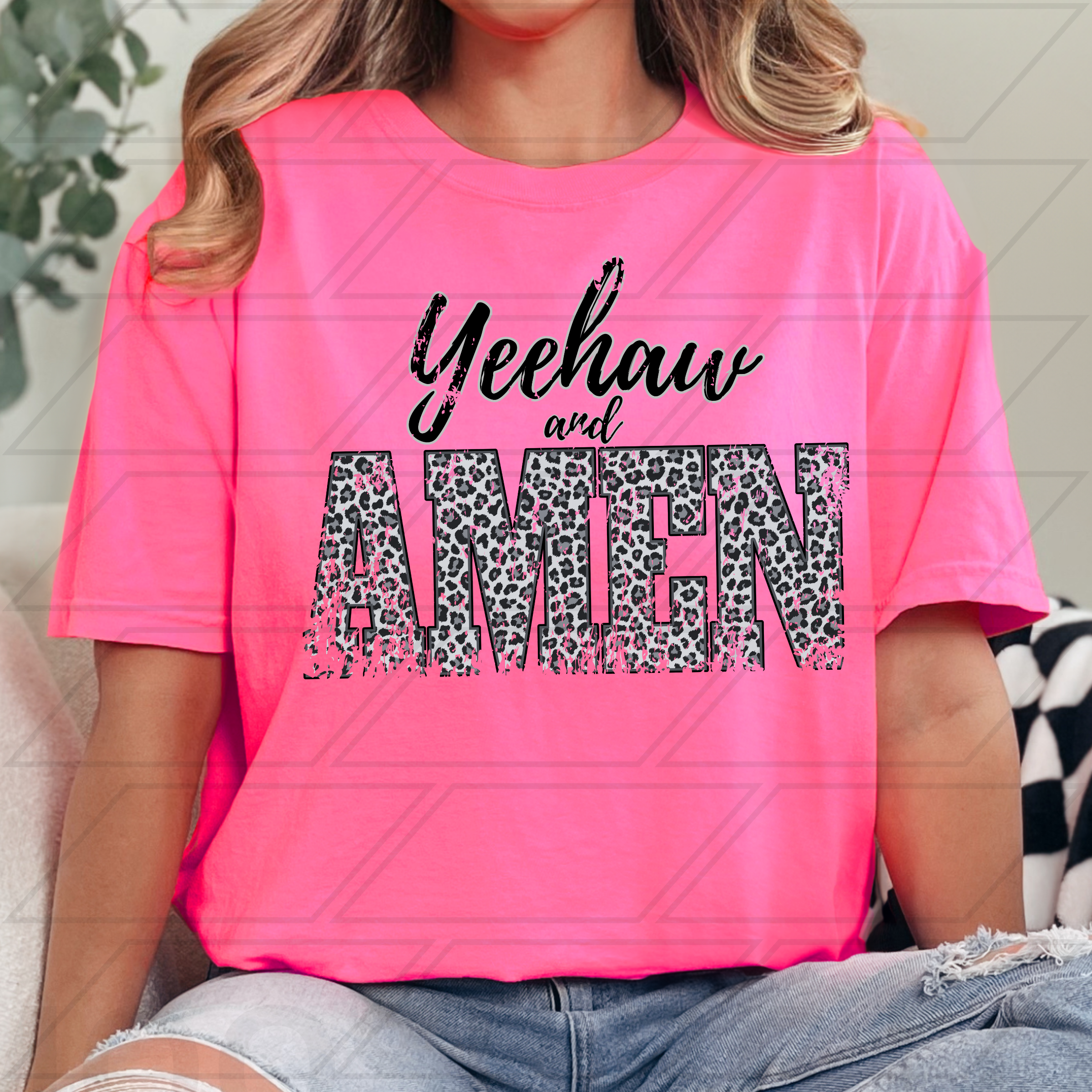 YEEHAW AND AMEN VINTAGE LEOPARD PNG