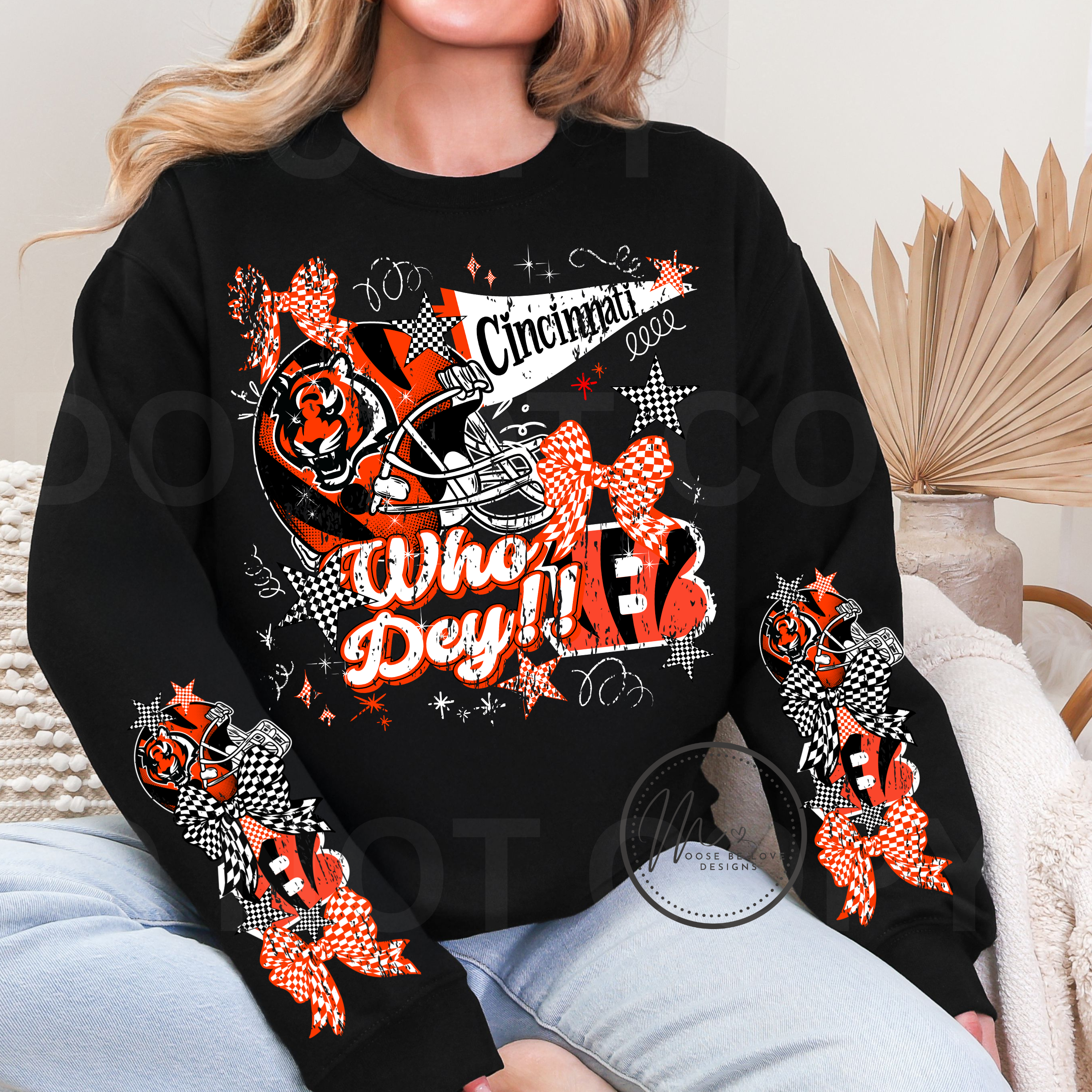 BENGALS FOOTBALL CHECKERED STARS AND BOWS DOODLE BUNDLE