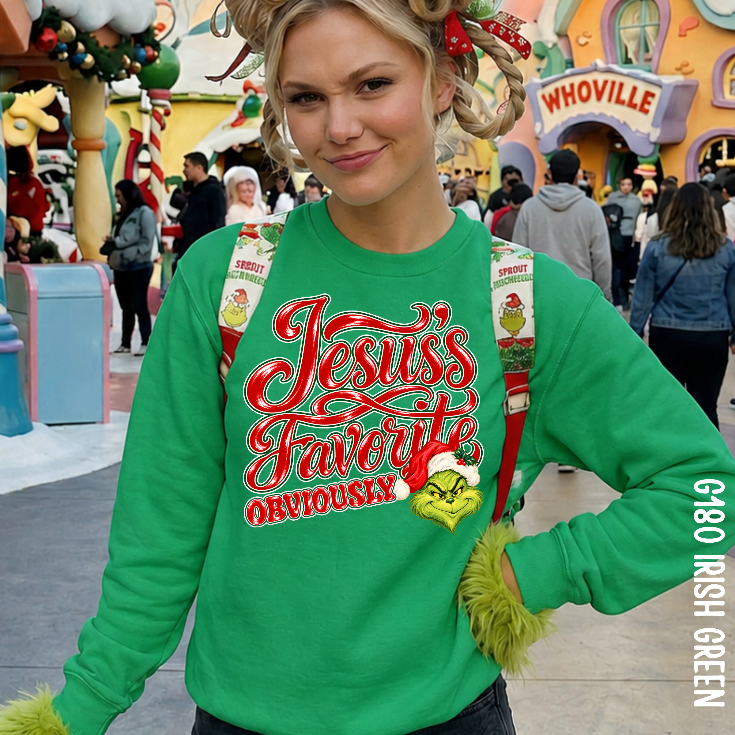 JESUS'S FAVORITE OBVIOUSLY GR!NCHY BRUSHSTROKE LETTERING PNG