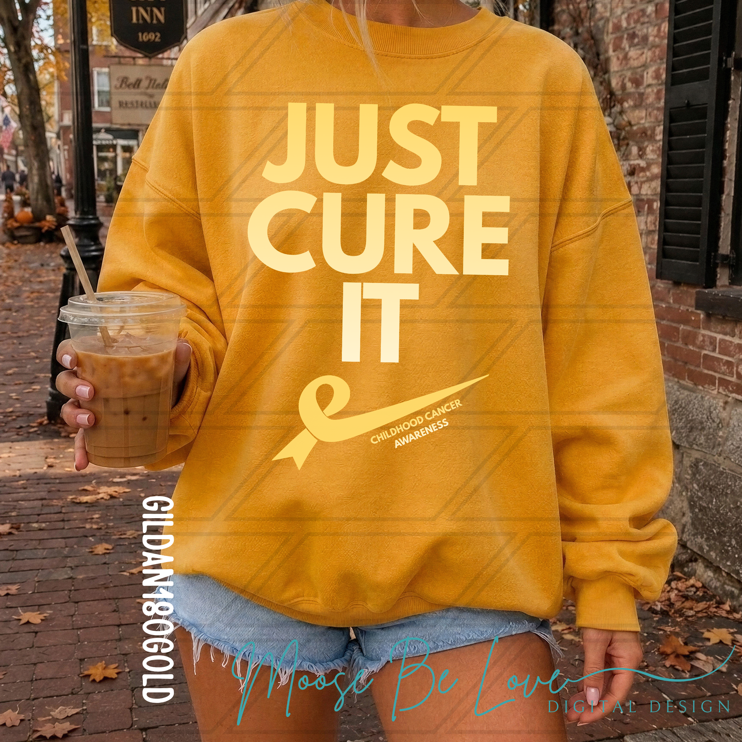 JUST CURE IT SWOOSH CHILDHOOD CANCER AWARENESS PNG