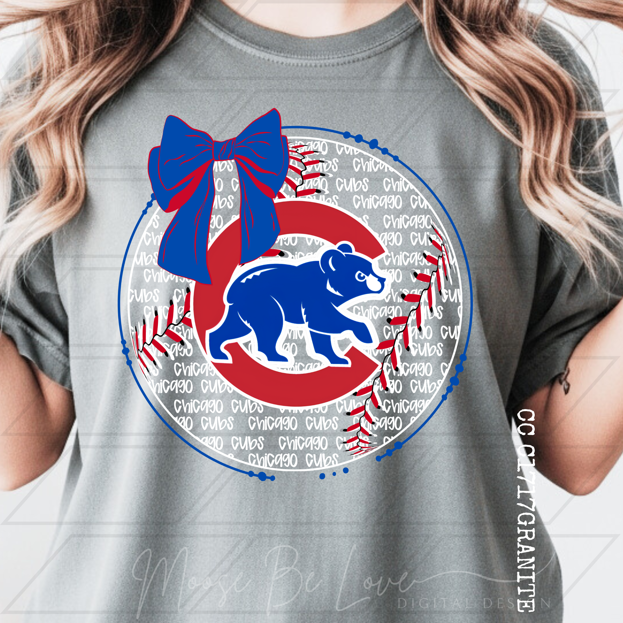 CUBS BASEBALL BELLA BOO TYPOGRAPHY BOW BUNDLE