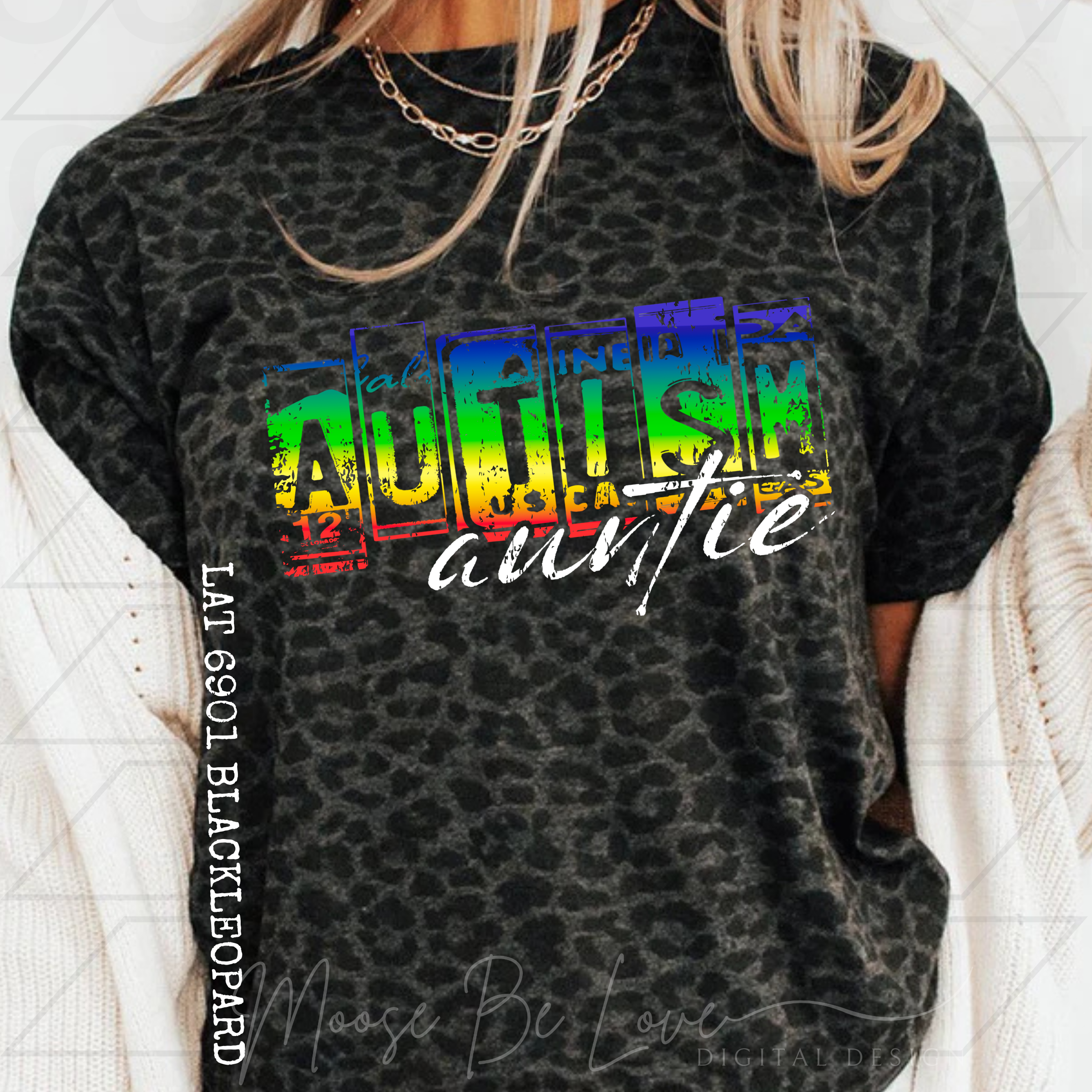 AUTISM AUNTIE NEON LICENSE PLATE PNG
