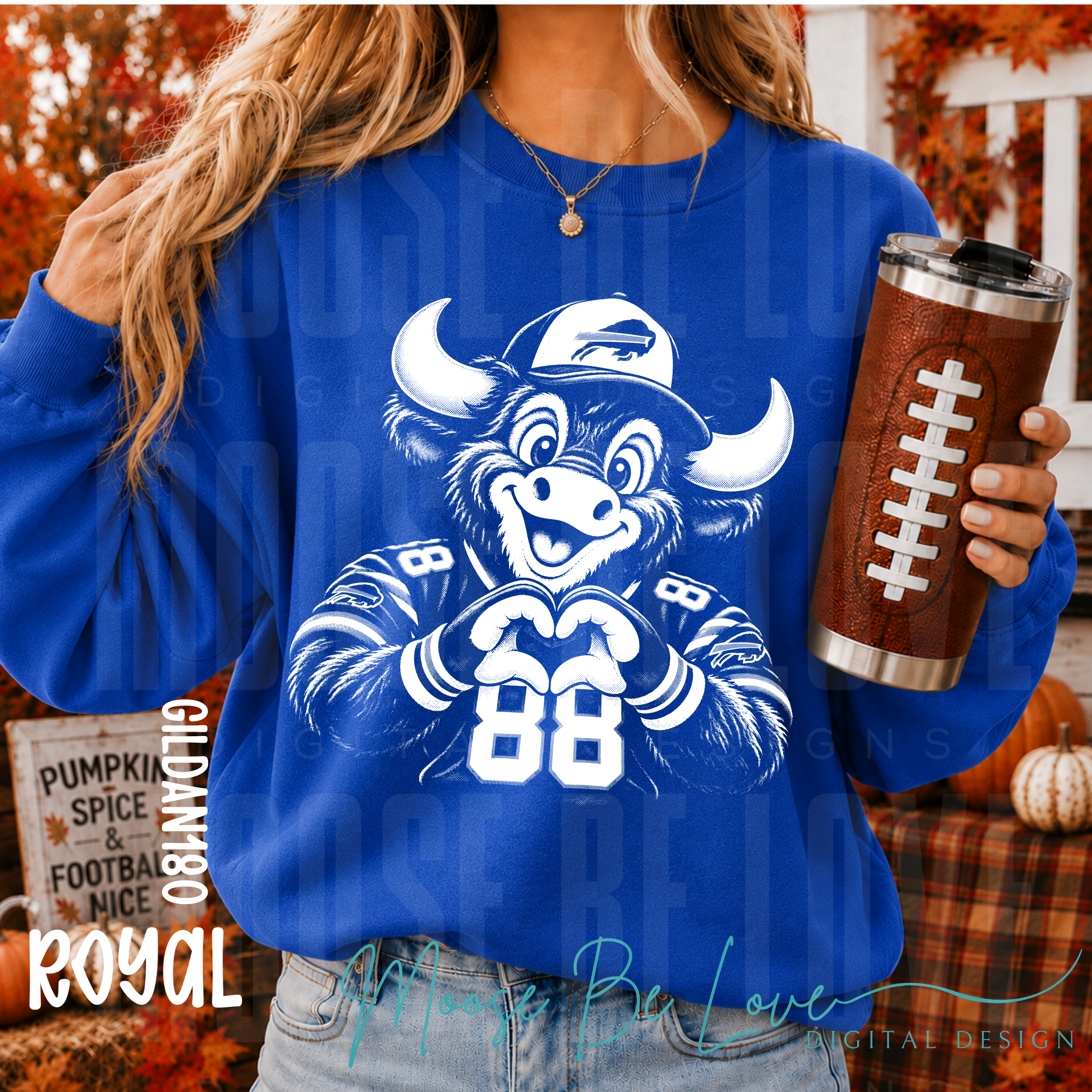 BILLY BUFFALO HEART HANDS HALFTONE PNG
