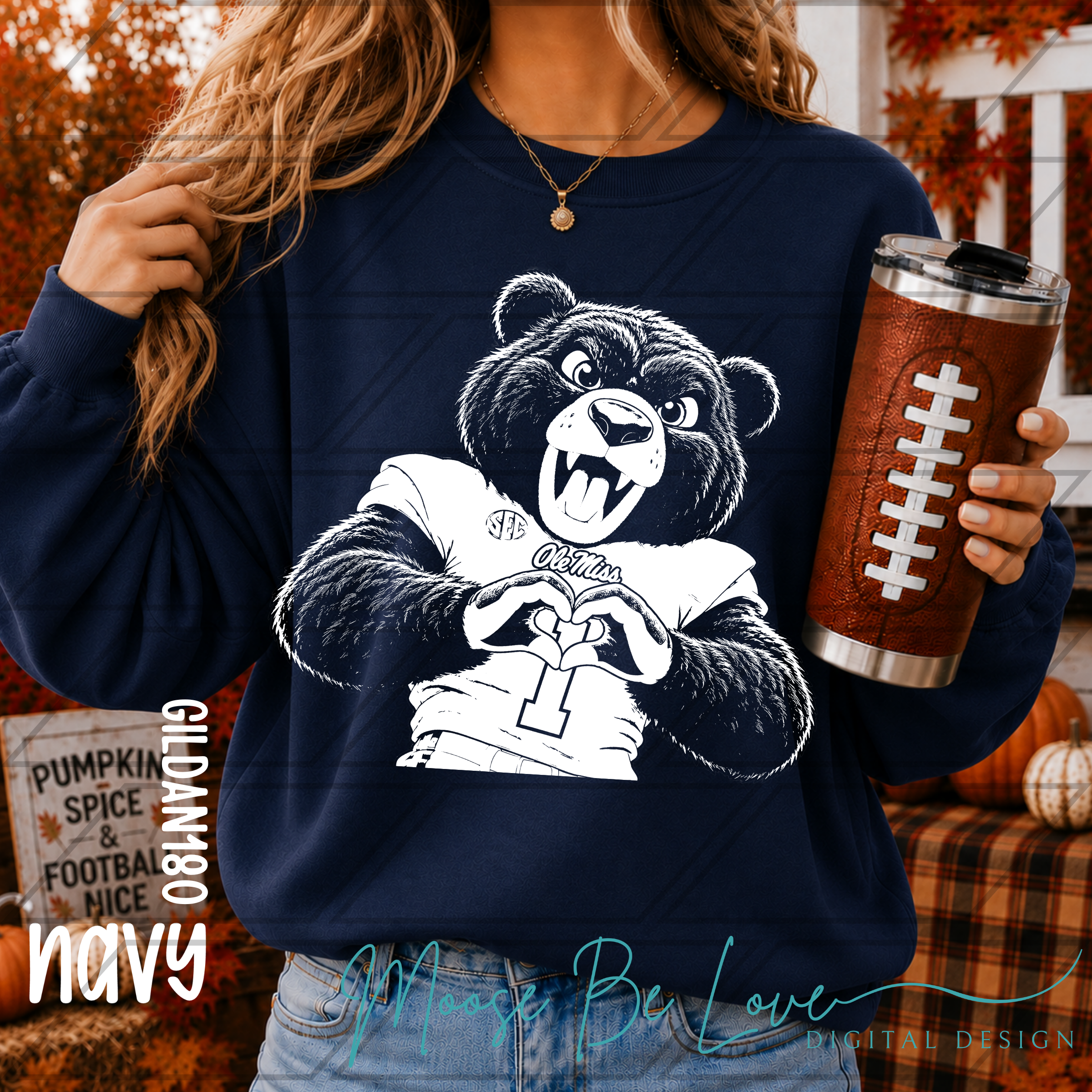 OLE MISS REBEL BEAR HAND HEART HALFTONE PNG